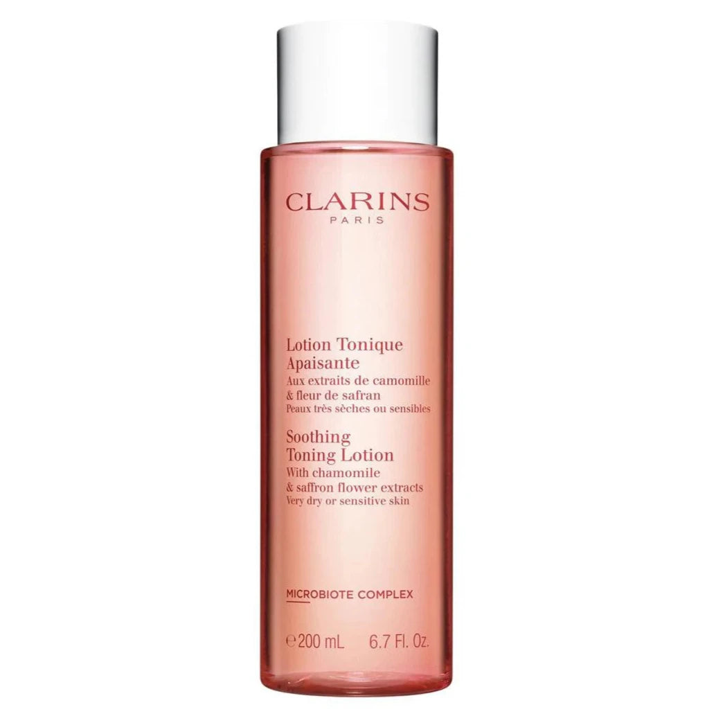 Clarins Soothing Hydrating Toner Lotion for Face - Alcohol-Free, Sensitive Skin Care, Hydration & Pore Minimizing | Daily Skincare Routine, Post-Cleansing, Makeup Prep