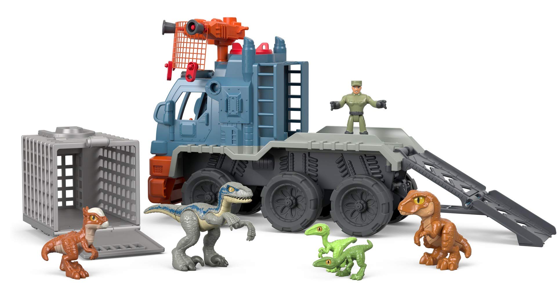 Fisher-Price Imaginext Jurassic World Dinosaur Hauler Toy Truck with 2 Action Figures - STEM Learning Dinosaur Playset for Kids Ages 3+ | Perfect for Birthday Gifts & Pretend Play Adventures