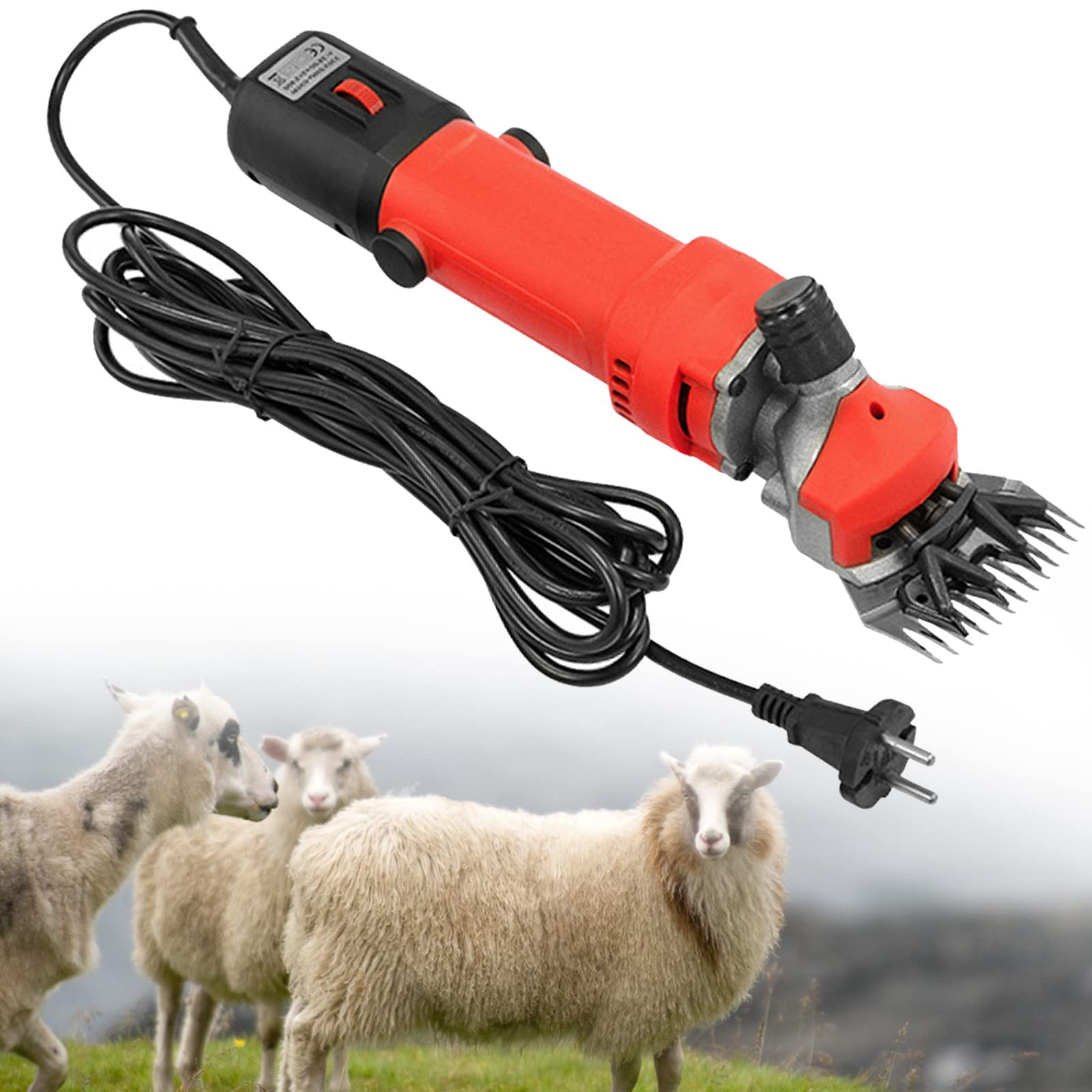 690W Heavy Duty Electric Sheep Shearing Clippers - 6 Speed Professional Livestock Grooming Tool for Sheep, Goats, Cattle & Farm Animals - 110V (Red/Yellow) - Perfect for Farm Shearing, Pet Grooming & Wool Harvesting