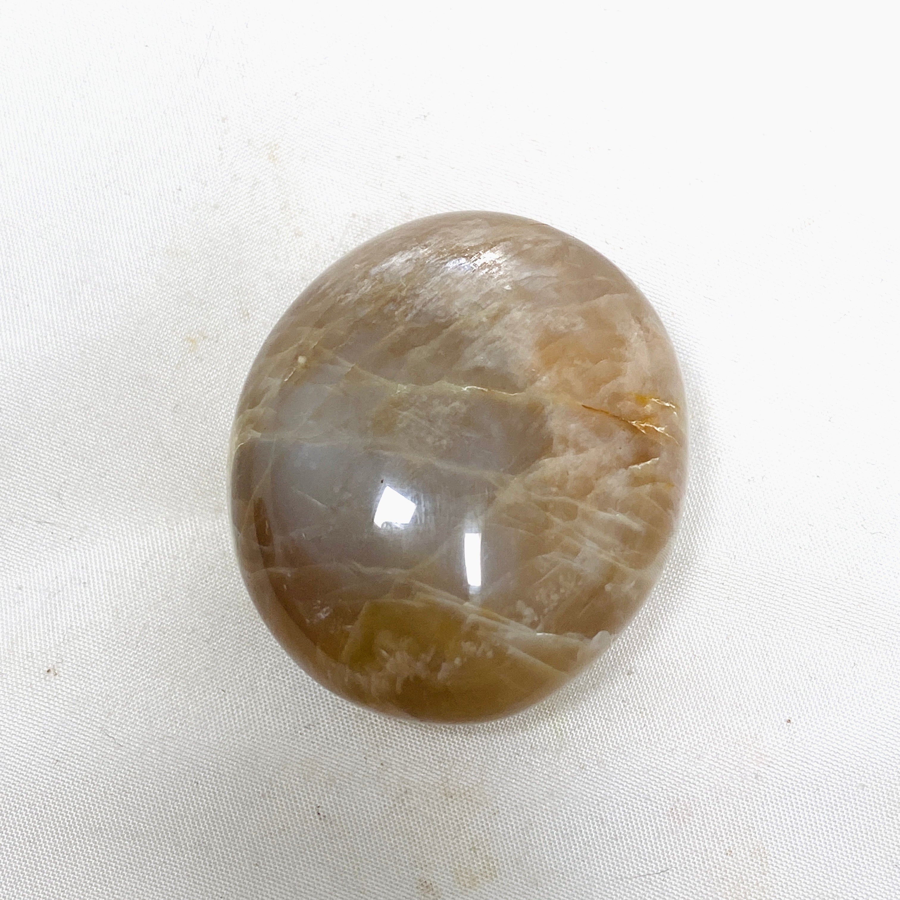 Natural Peach Moonstone Palm Stone - Healing Crystal for Stress Relief & Meditation - Perfect for Reiki, Yoga & Spiritual Practices