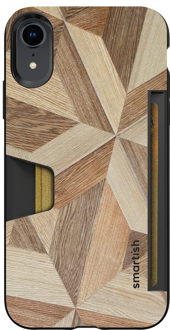 Smartish Oak Really iPhone XR Wallet Case - Slim Protective Credit Card Holder for iPhone XR | Secure Phone & Card Storage for Everyday Use, Travel & Business