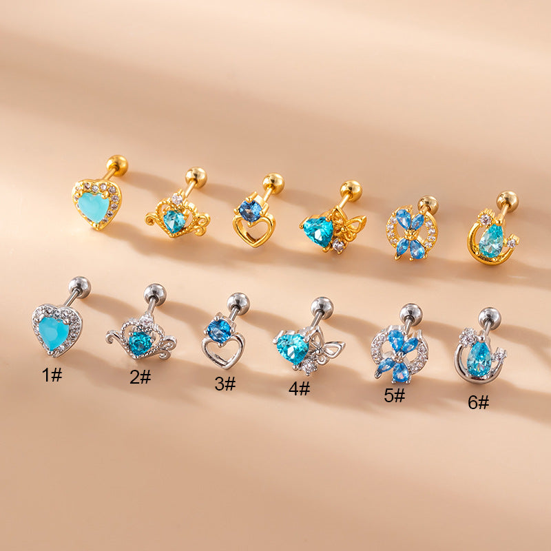 20G Heart-Shaped Hypoallergenic Stainless Steel Tragus & Conch Piercing Studs | Cartilage Earrings for Sensitive Ears | Perfect for Daily Wear & Special Occasions