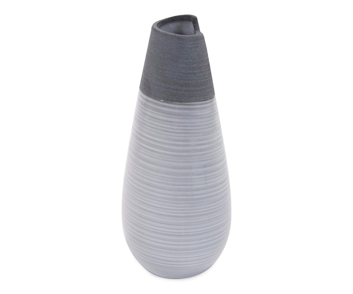 Elegant Rolled Two Tone Vase - Handcrafted Ceramic Home Decor for Living Room, Bedroom & Wedding Centerpieces
