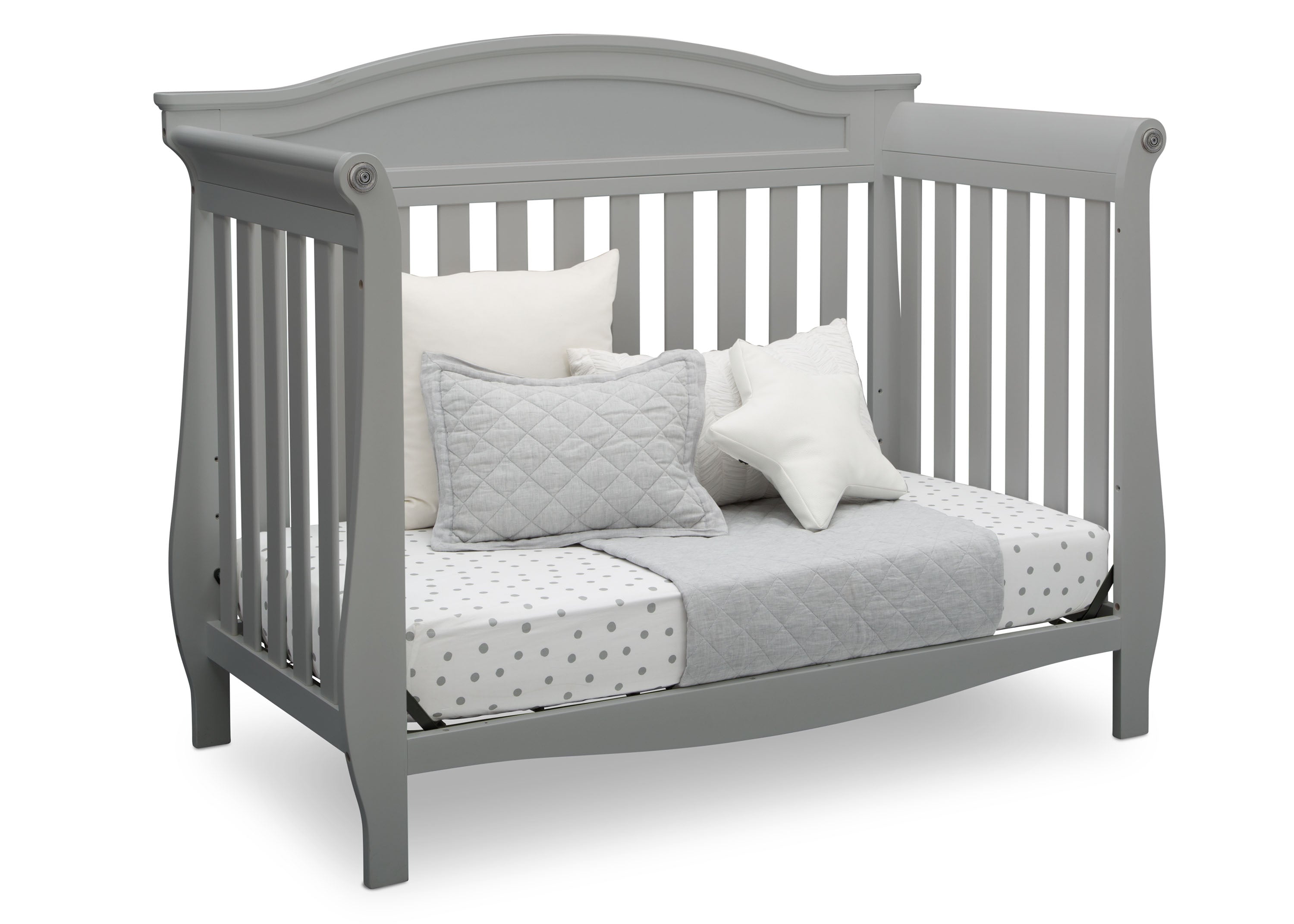 Lancaster 4-in-1 Convertible Baby Crib - White Nursery Furniture for Newborn to Toddler | Perfect for Modern Nursery, Bedroom & Daycare Use