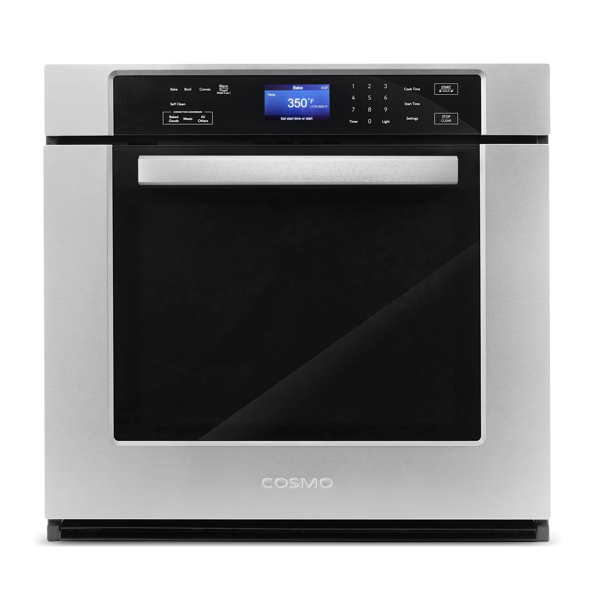 COSMO COS-30ESWC 30-Inch Stainless Steel Electric Wall Oven - 5 cu.ft Capacity, True European Convection & Self-Cleaning | Perfect for Baking, Roasting & Entertaining in Modern Kitchens