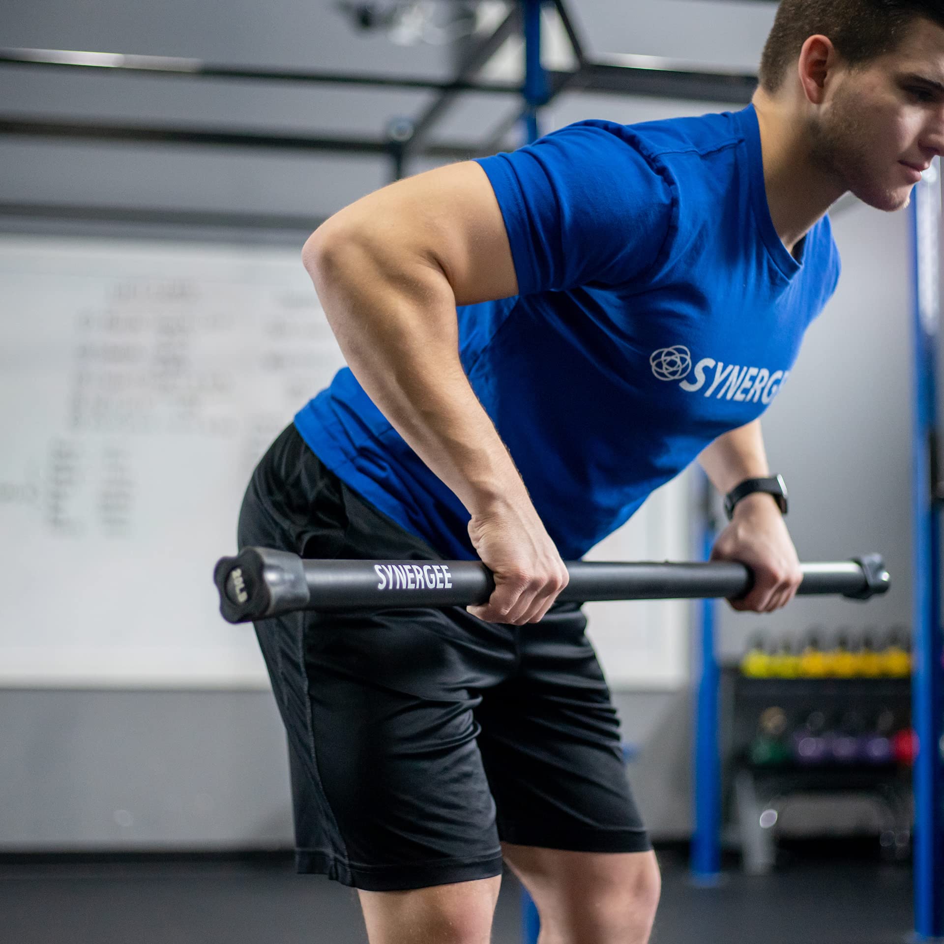 Synergee Weighted Workout Bar Set - Adjustable Strength Training Bar with Multiple Weights for Full Body Toning | Home Gym Equipment for Women & Men | Perfect for HIIT, Yoga, and Resistance Training