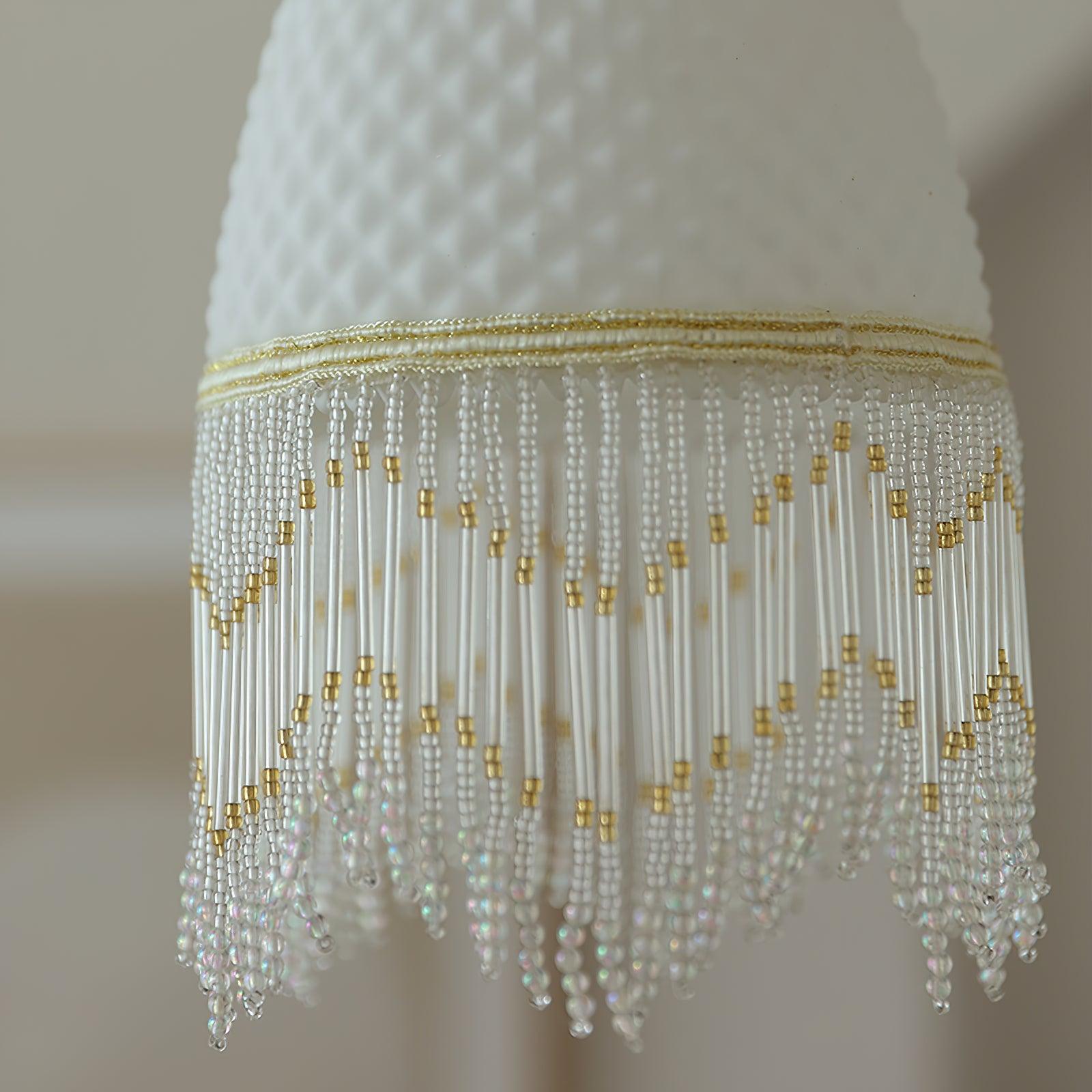Modern Mesh Tassel Glass Pendant Light - Elegant Ceiling Lighting Fixture for Dining Room, Kitchen Island & Bedroom Decor