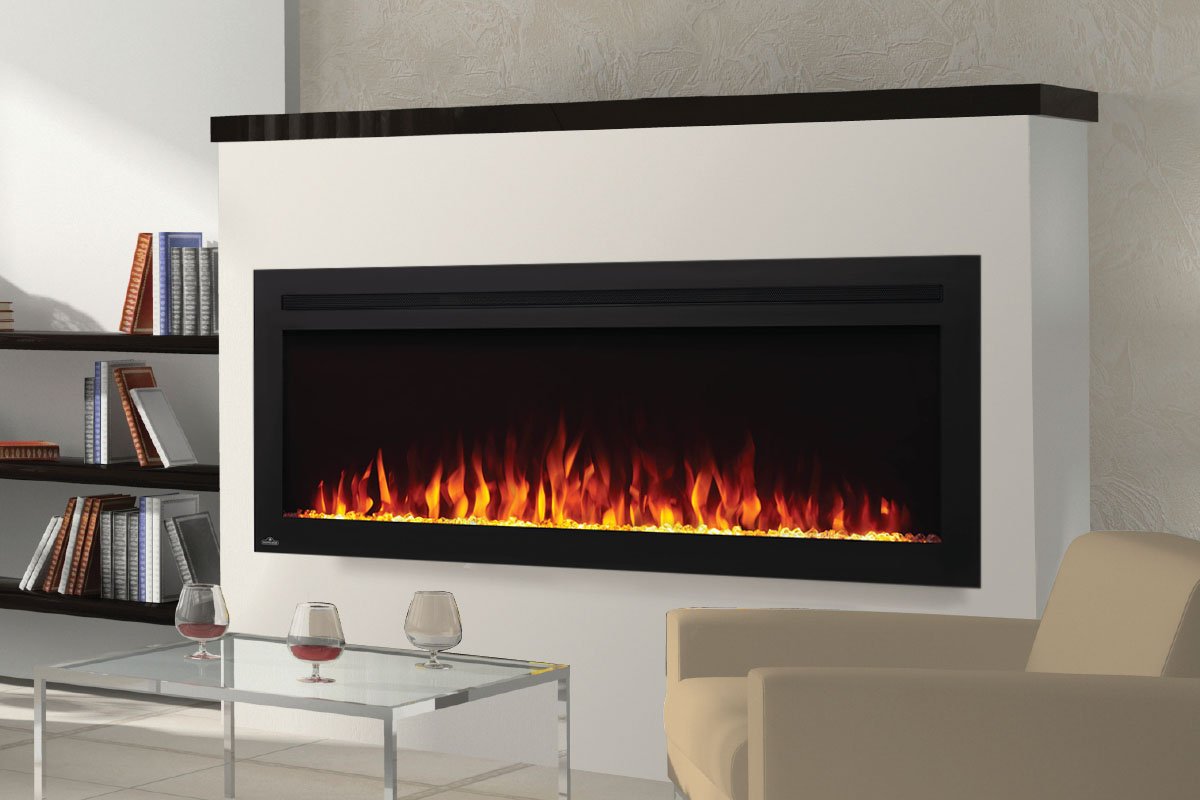 Napoleon PurView 50 Inch Wall Mount Recessed Electric Fireplace - Modern Heating Solution for Living Room, Bedroom & Office Spaces