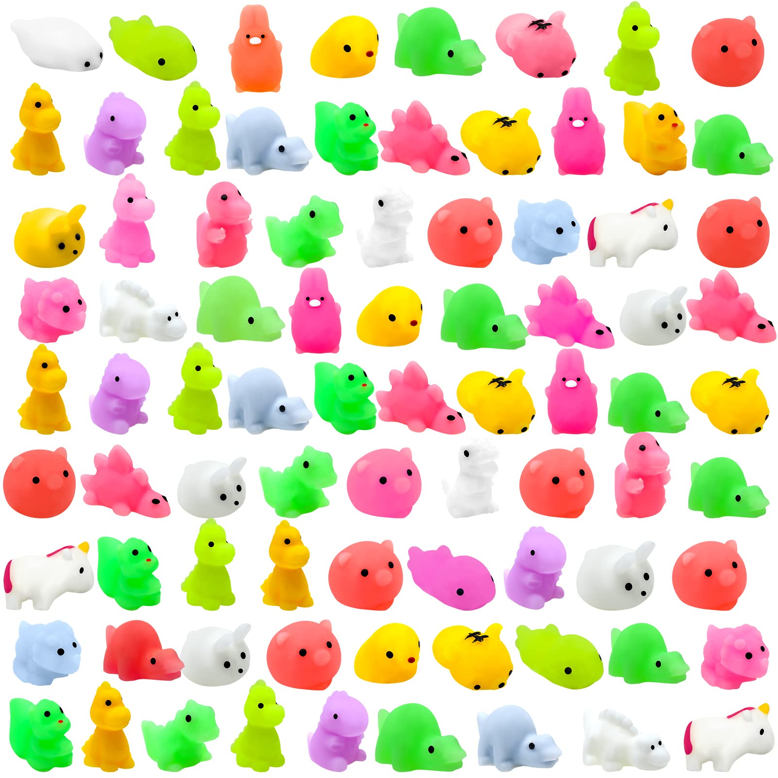 150 Pcs Kawaii Mini Animal Stress Relief Toys - Cute Mochi Animal Figures for Boys & Girls, Birthday Gifts, Classroom Prizes, Party Favors | Perfect for Christmas Stocking Stuffers, Treasure Box Rewards, and Anxiety Relief Fidget Toys