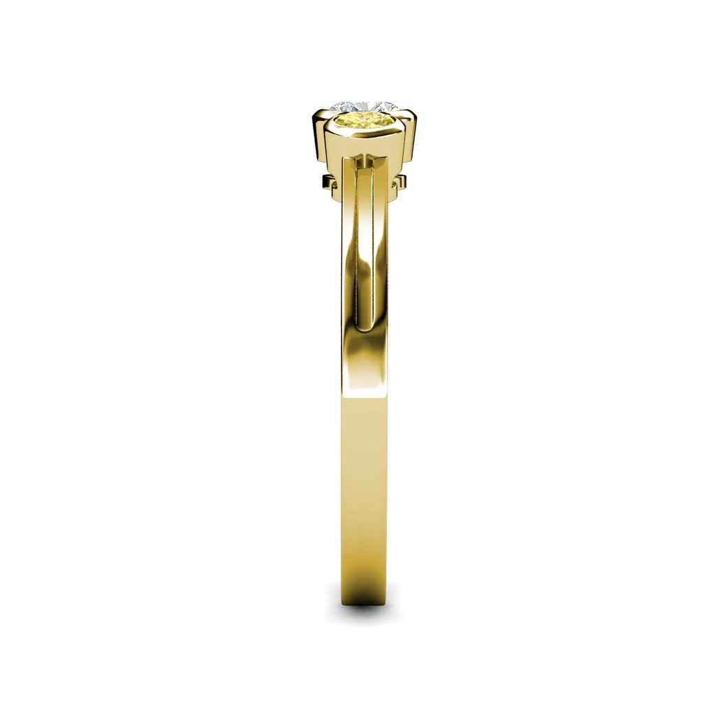 0.50ct Diamond & Yellow Sapphire Ring in 14K Gold for Wedding & Engagement