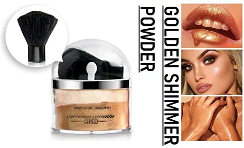 SHENY Golden Highlighter Powder - Professional Brightening Face Makeup for Contouring & Glow | Perfect for Daytime & Nighttime Looks
