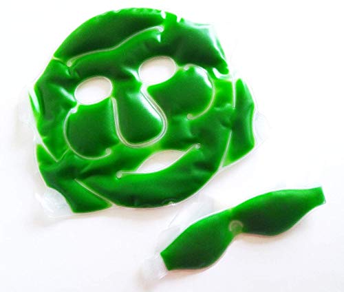 RNY Aloe Vera Cooling Eye Mask & Full Face Mask Set - Soothe Puffy Eyes & Refresh Skin - Includes 1 Free Eye Mask - Perfect for Spa Days, Travel & Post-Workout Recovery