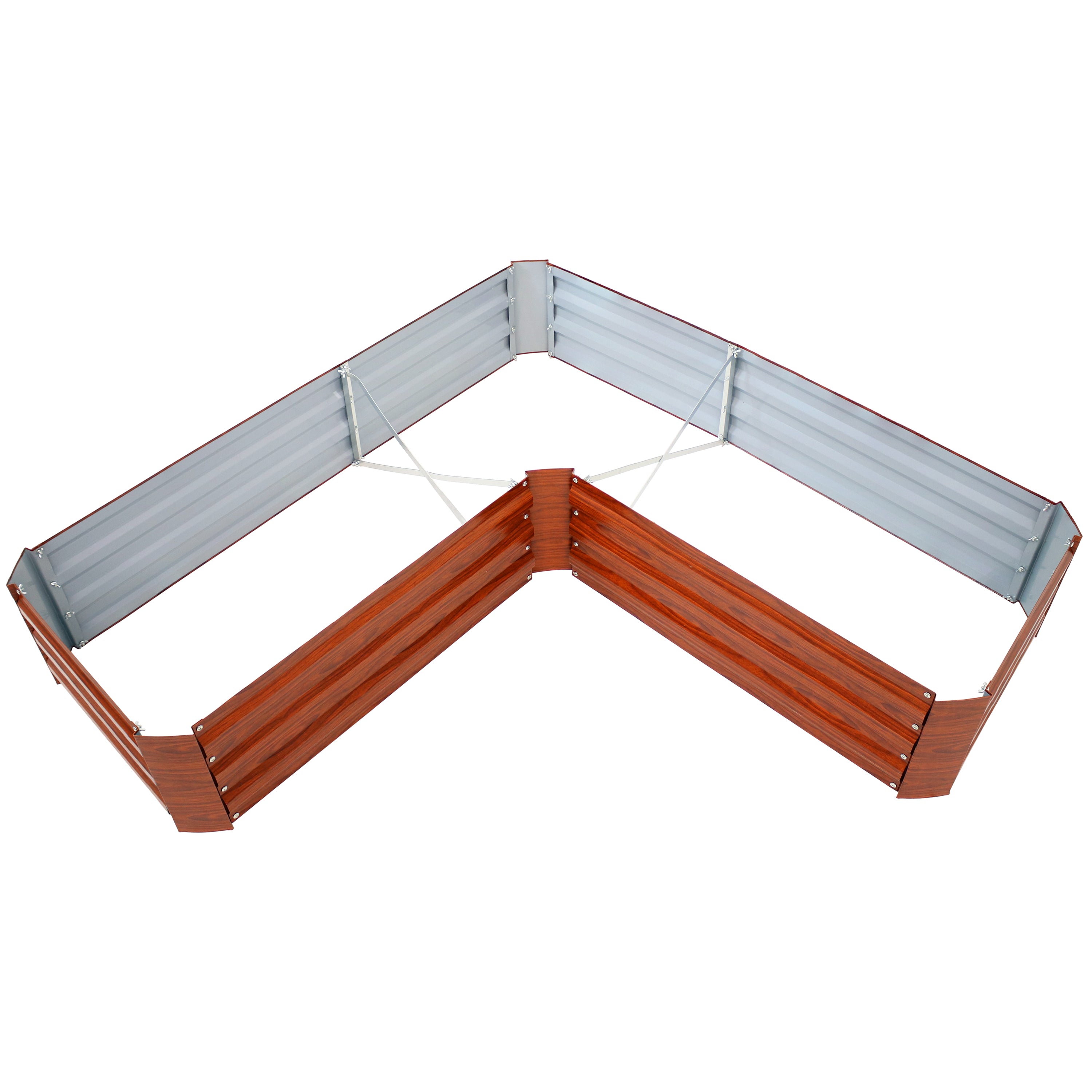L-Shaped Galvanized Steel Raised Garden Bed Kit - Outdoor Gardening Planter Box for Vegetables, Flowers & Herbs - Perfect for Backyard, Patio & Urban Gardening
