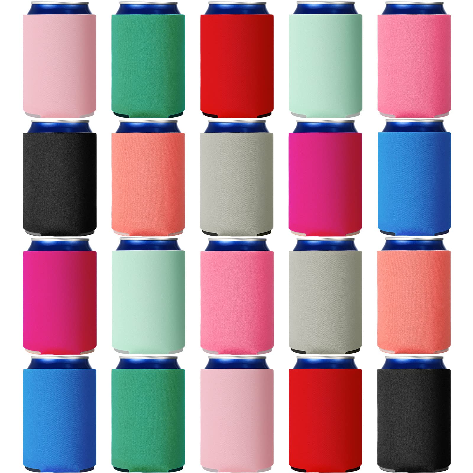 80 Pcs Blank Beer Can Coolers - Collapsible Foam Soda Can Sleeves, Reusable Drink Cooler Covers for Water Bottles, Perfect for Weddings, Bachelorette Parties, BBQ & Outdoor Events