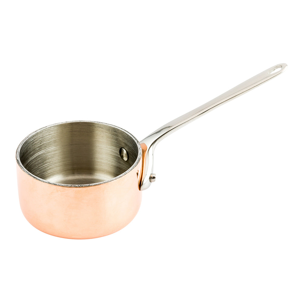 2 oz Copper Stainless Steel Mini Sauce Pan - Small Cooking Pot for Sauces, Butter & Spices (5