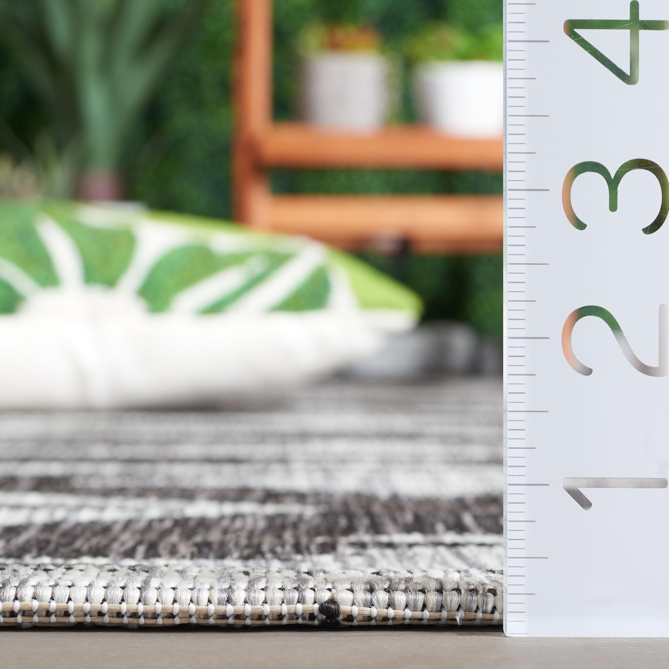 SAFAVIEH Courtyard Collection 9' x 12' Black & Grey Indoor Outdoor Rug - Waterproof, Easy Clean, Non-Slip - Perfect for Patio, Backyard, Mudroom, Deck & High Traffic Areas