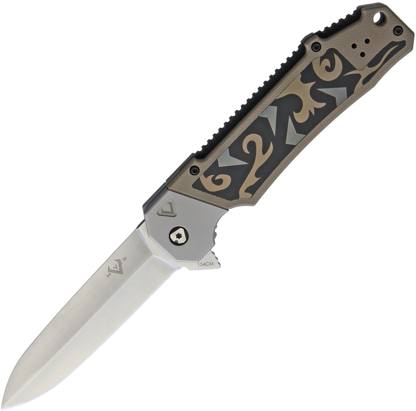 V Nives Vamp Dagger Folding Knife - Tactical Pocket Knife with Stainless Steel Blade for Outdoor, Camping, Survival & EDC (Everyday Carry)