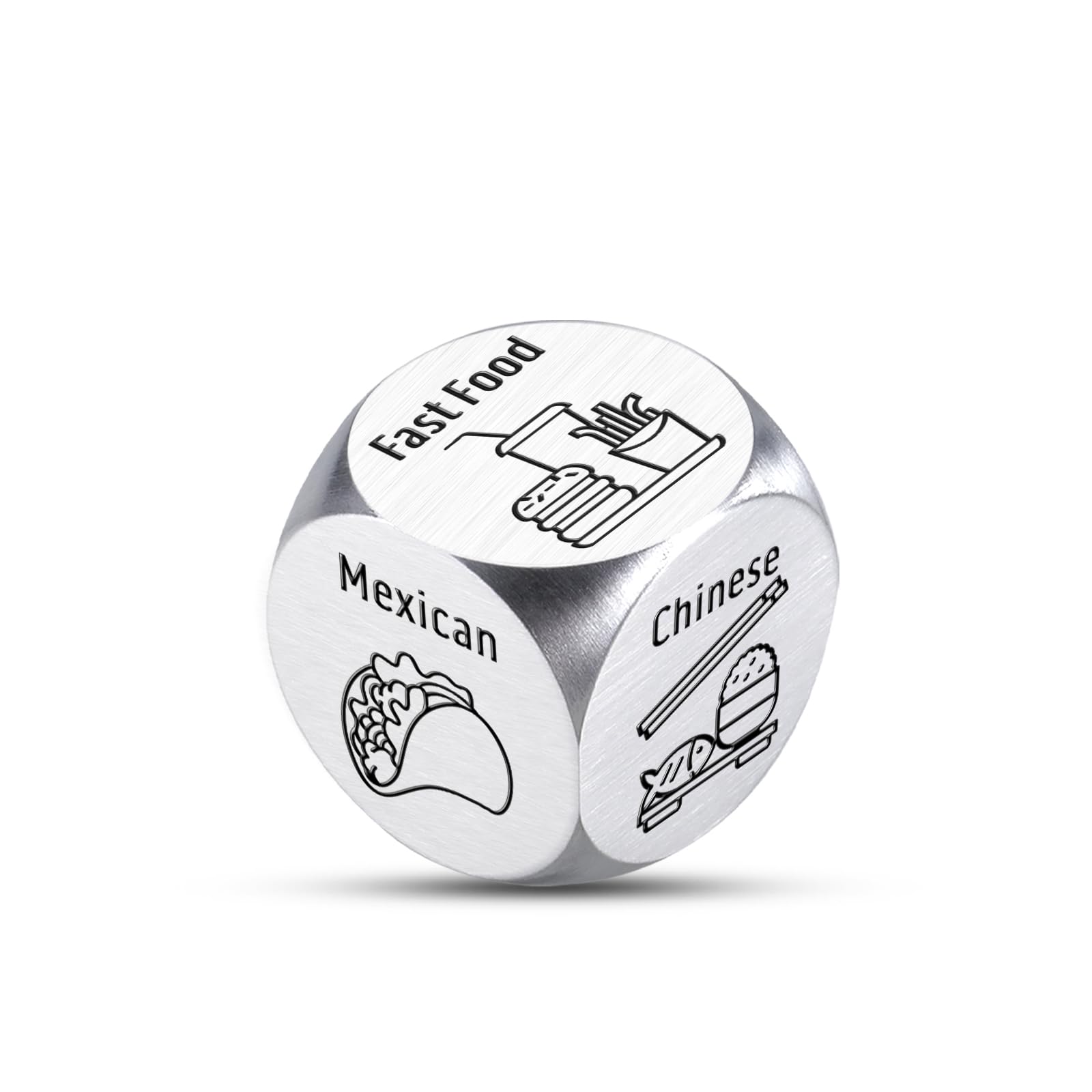 Funny Food Decision Dice for Adults - Easter Basket Stuffers for Women & Men, 6 Year Anniversary Iron Gifts, Couples Date Night & Engagement Gifts - Perfect for Parties, Game Nights & Romantic Surprises