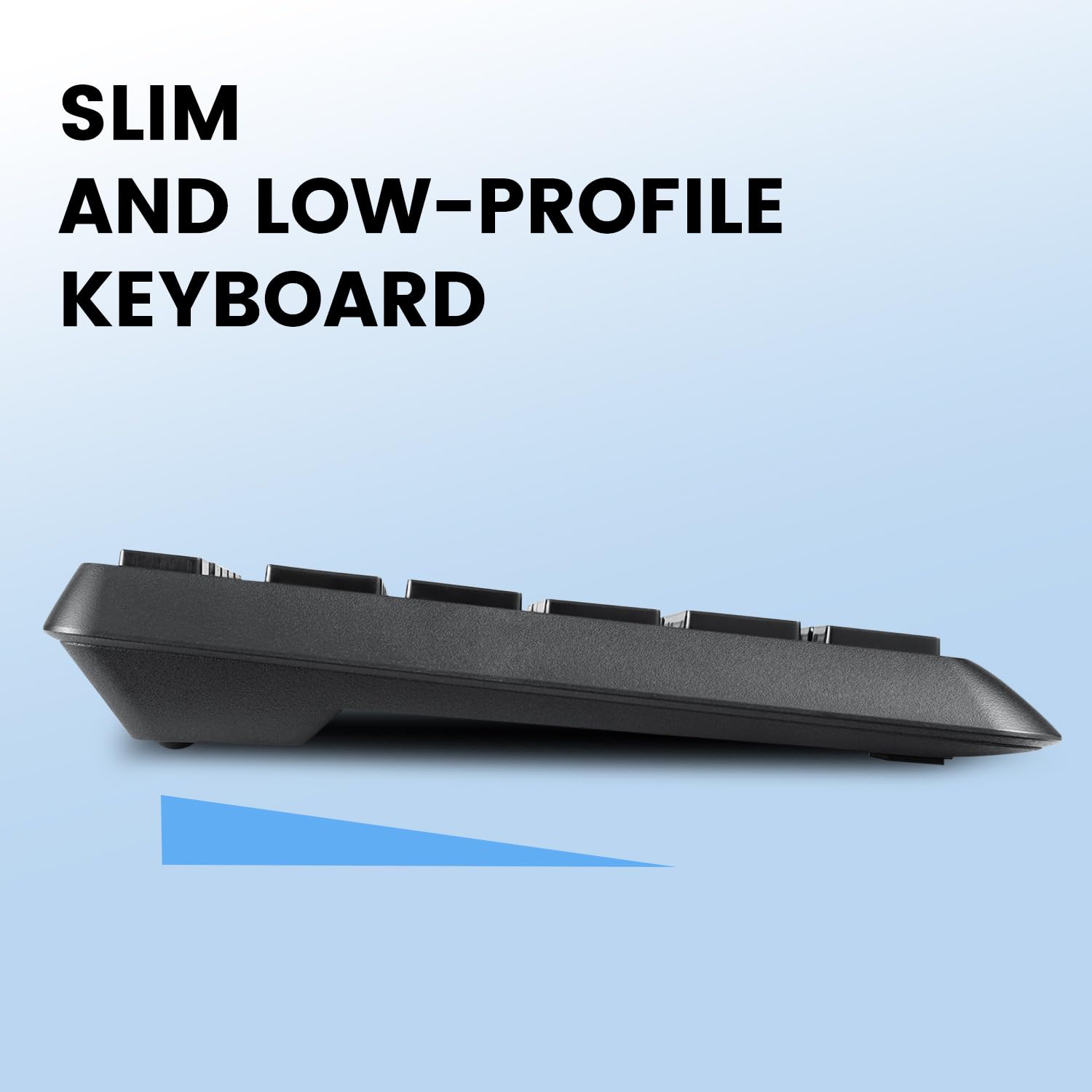 Perixx PERIDUO-716 Wireless Keyboard and Mouse Combo - Ergonomic Full-Size Keyboard with Silent Optical Mouse for Office, Gaming & Home Use - Black