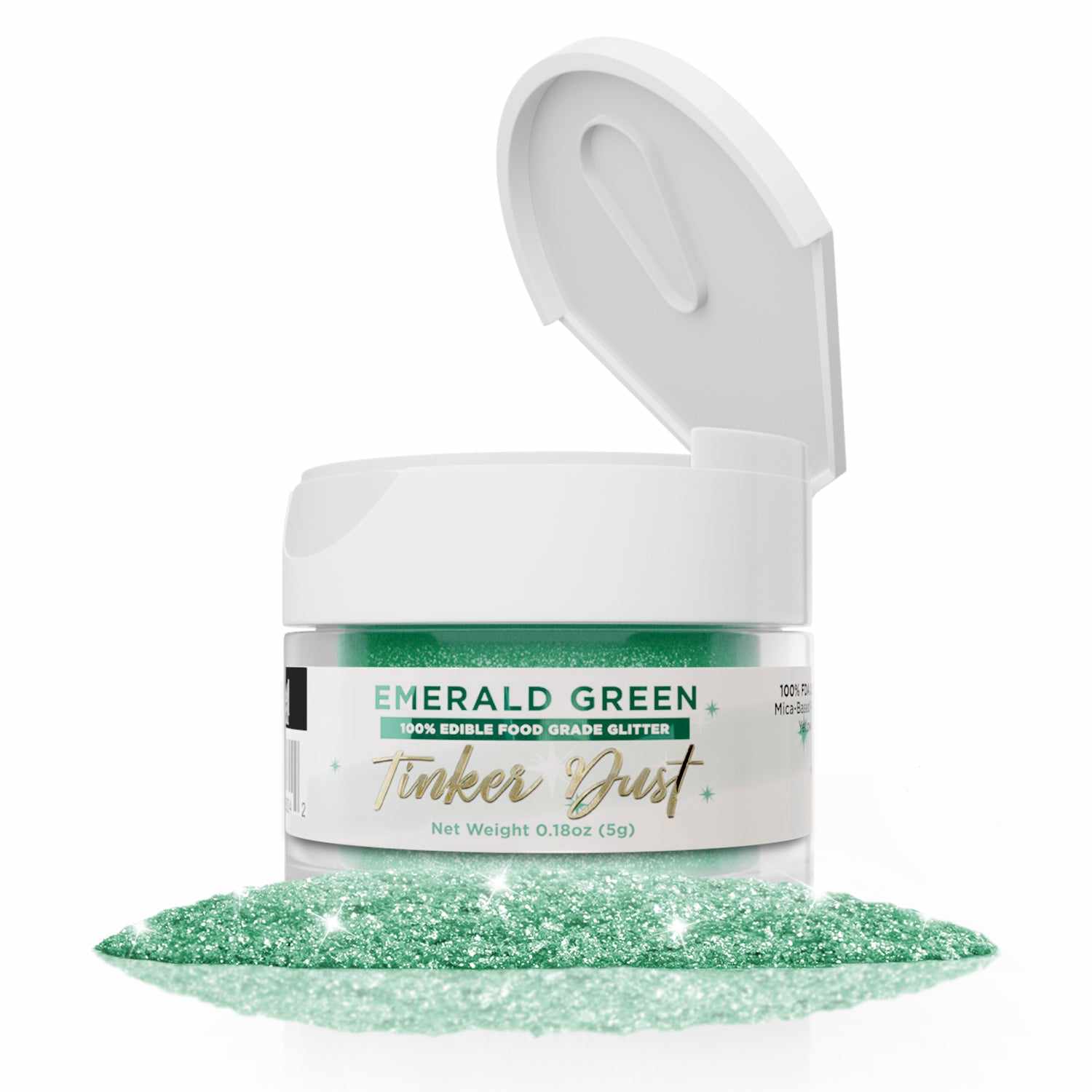 Emerald Green Edible Glitter for Baking & Cake Decorating - Tinker Dust® 5g | Food Safe Sparkle Dust for Cupcakes, Cookies, Desserts & DIY Crafts