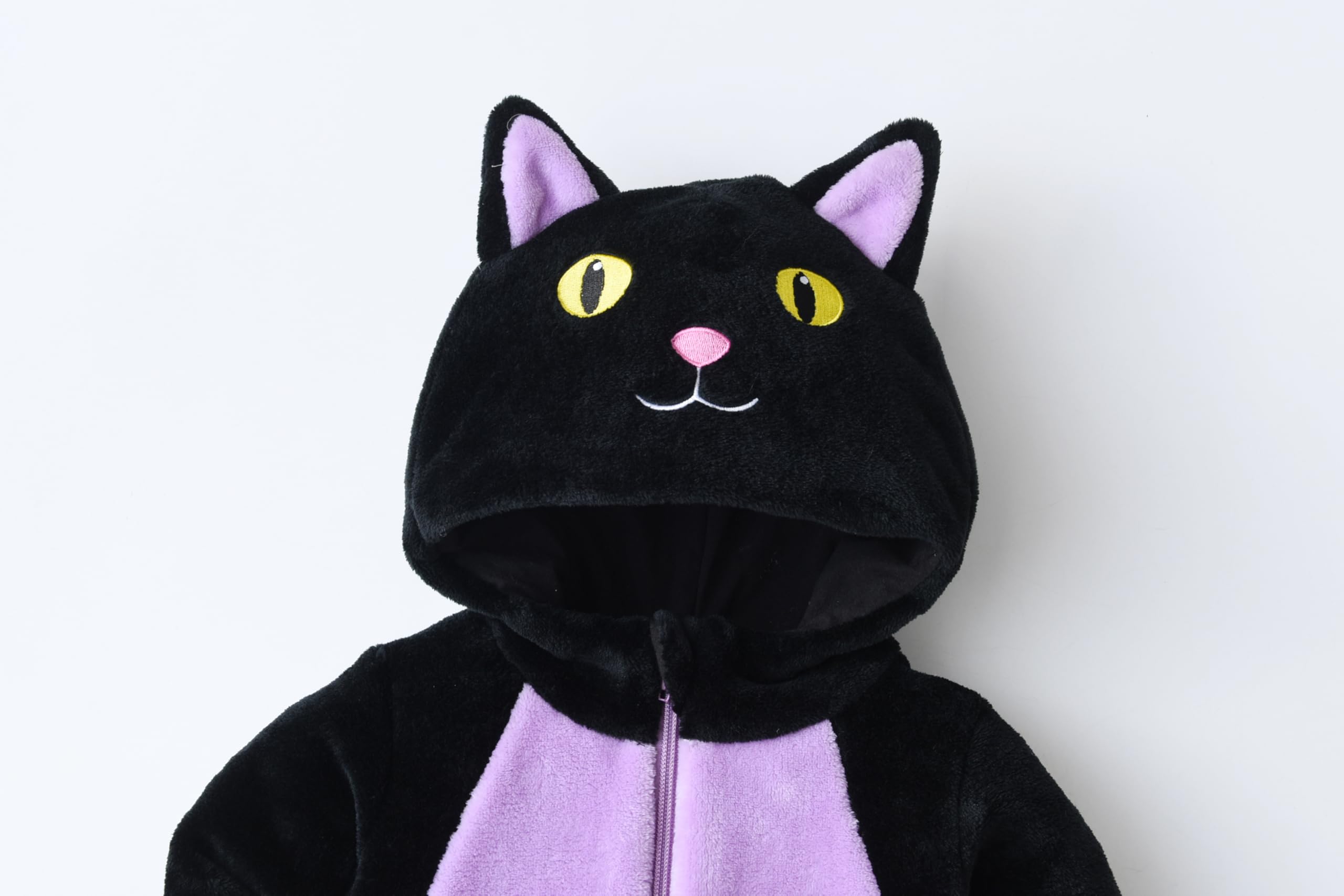 Eadrioss Black Cat Halloween Costume for Toddler - Soft & Warm Fuzzy Outfit for Baby Girls & Boys - Perfect for Fall, Winter & Halloween Parties