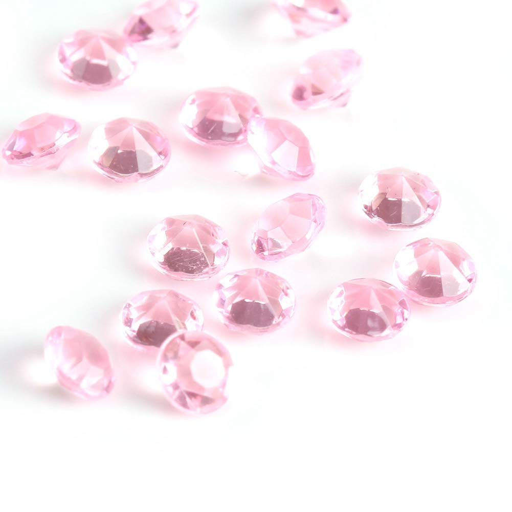 1000Pcs 4.5mm Clear Pink Acrylic Beads for Vase Filler, Wedding Party Decor, Bridal Shower, DIY Crafts - Sparkling Acrylic Rhinestones for Centerpieces, Table Scatters, Gift Wrapping & Home Decoration