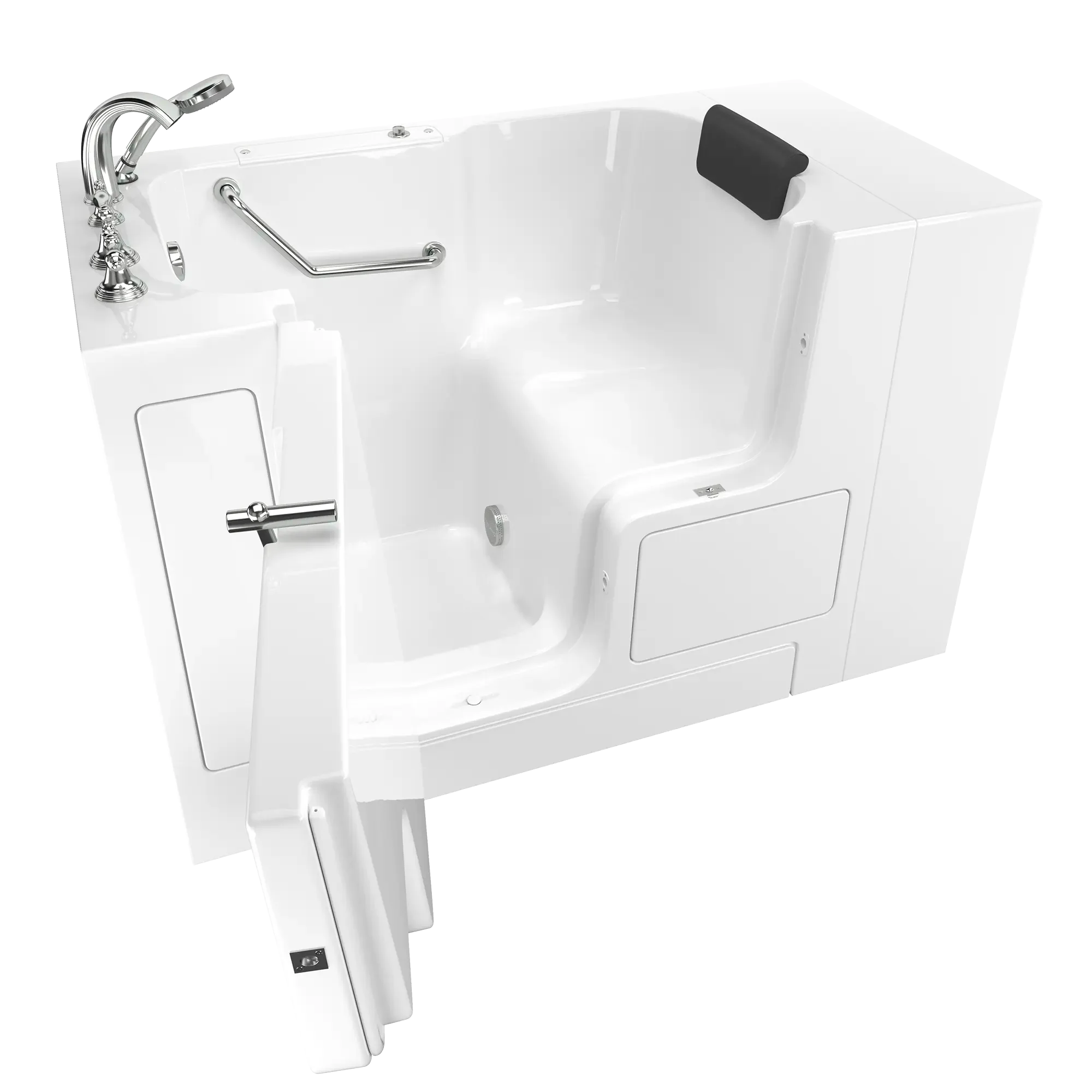 Premium 32 x 52 Inch Gelcoat Walk-In Bathtub with Soaker System & Left-Hand Drain Faucet - Ideal for Elderly Safety & Accessible Bathing
