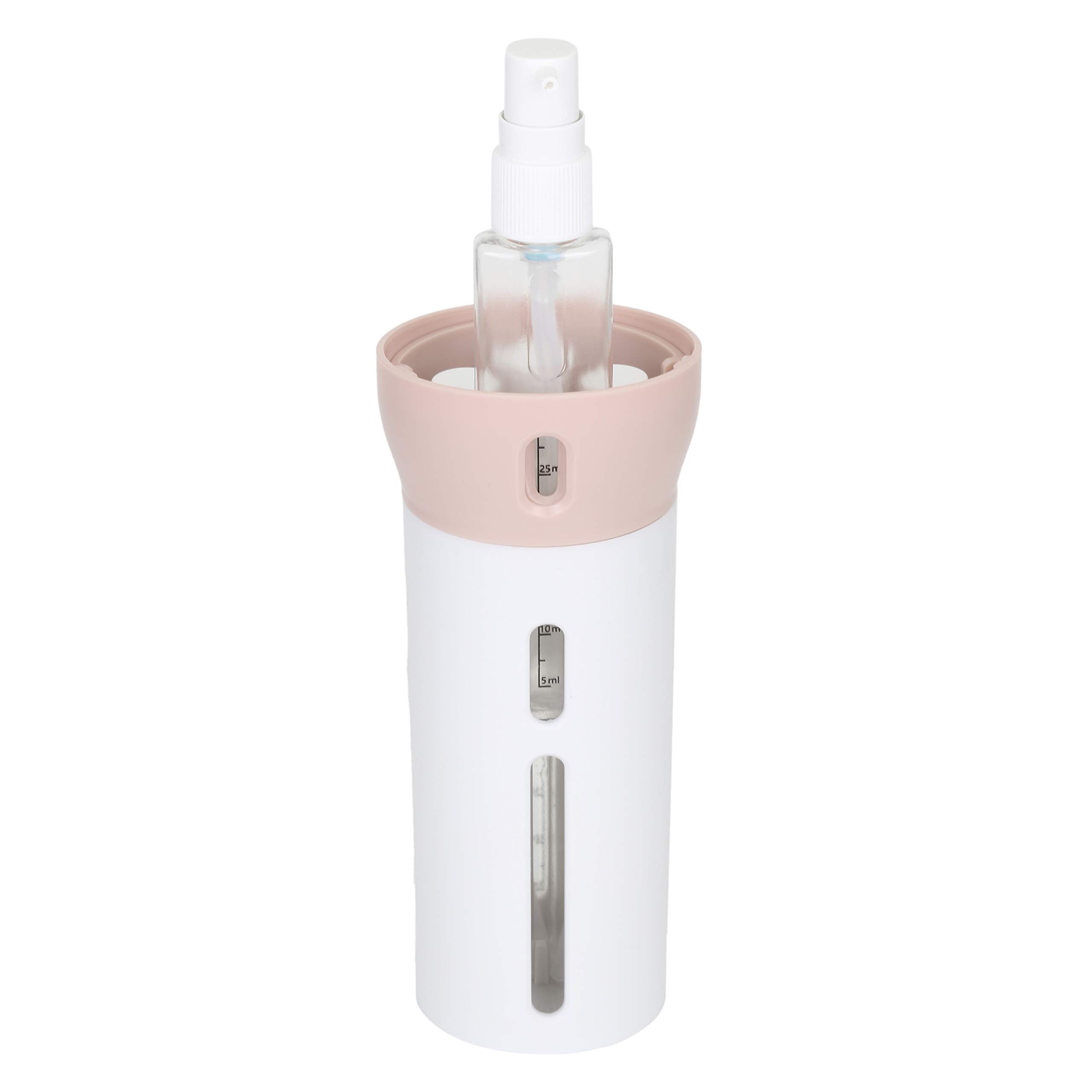 Travigo 4-in-1 Travel Dispenser Bottle Set - 4 Pack 40mL TSA Approved Leakproof Cosmetic Containers for Shampoo, Lotion & Skincare (Pink Plastic) - Perfect for Air Travel, Gym & Vacation Toiletries