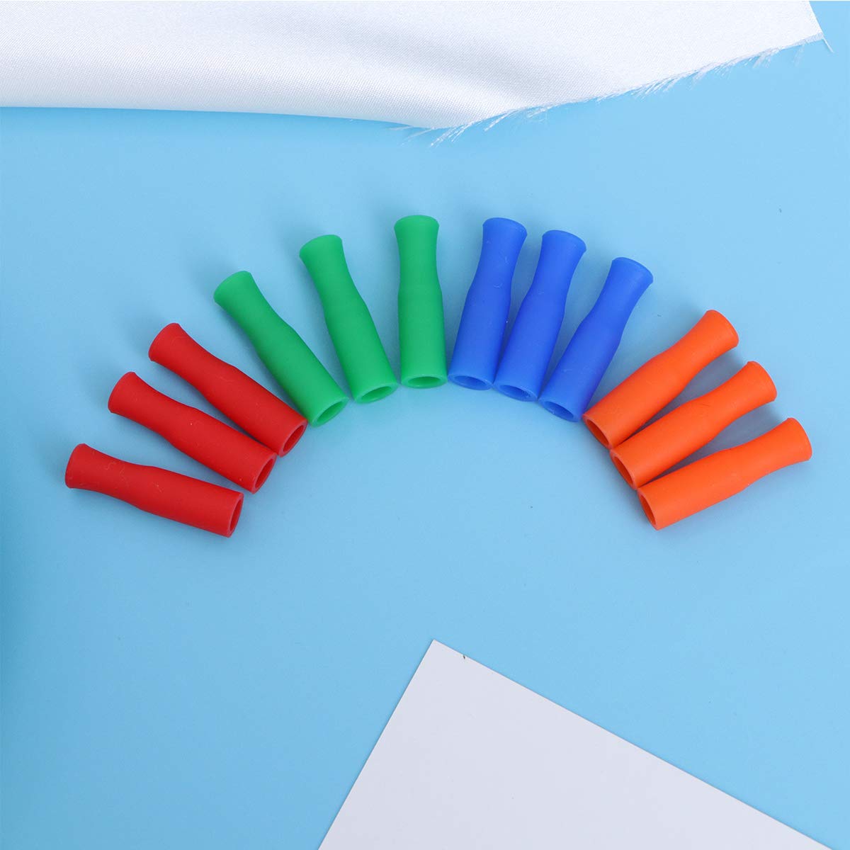 12-Pack Reusable Stainless Steel Straws with Silicone Tips - Eco-Friendly Metal Drinking Straw Covers for Smoothie, Iced Coffee & Cocktails - BPA-Free Dishwasher Safe for Home, Office & Travel