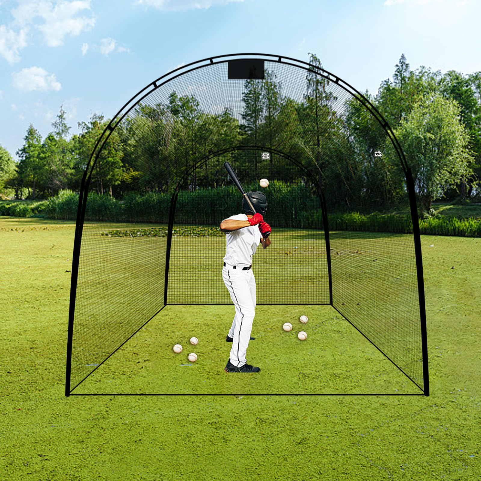 13x10x10FT Portable Baseball Batting Cage for Backyard, Softball & Baseball Practice Net with Carry Bag - Perfect for Home Training, Youth Drills & Professional Hitting Practice