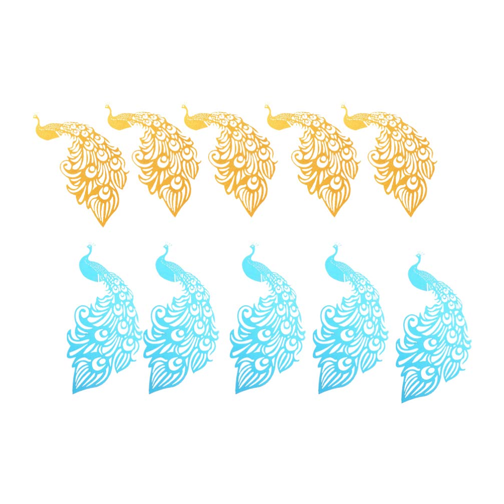 100pcs Elegant Peacock Glass Place Cards - Wine Glass Markers for Christmas Parties, Weddings & Events - Funny Drink Markers with Hollow Paper Inserts - Perfect for Table Settings, Name Cards & Business Cards