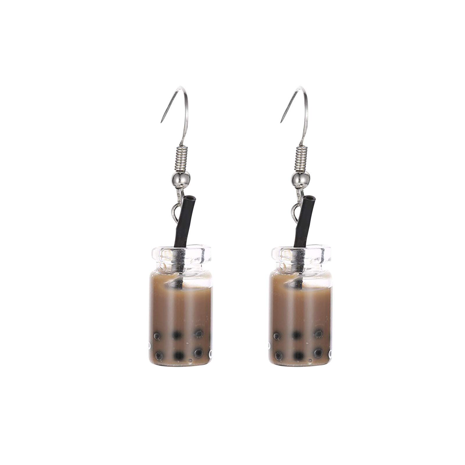 Pearl Earrings for Women - Cute Heart Beaded Fashion Jewelry Set with Milk Tea Design | Summer Accessories for Parties, Dating & Daily Wear