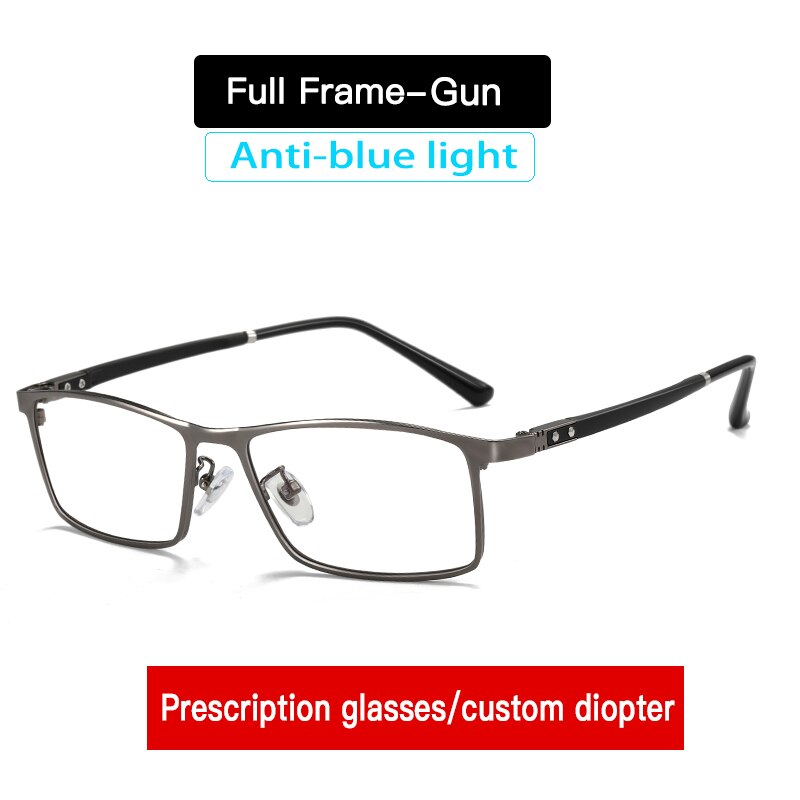 Aidien Men's Custom Lens Semi-Rimless Alloy Frame Eyeglasses AR5055 - Lightweight & Durable Glasses for Work, Reading & Everyday Use