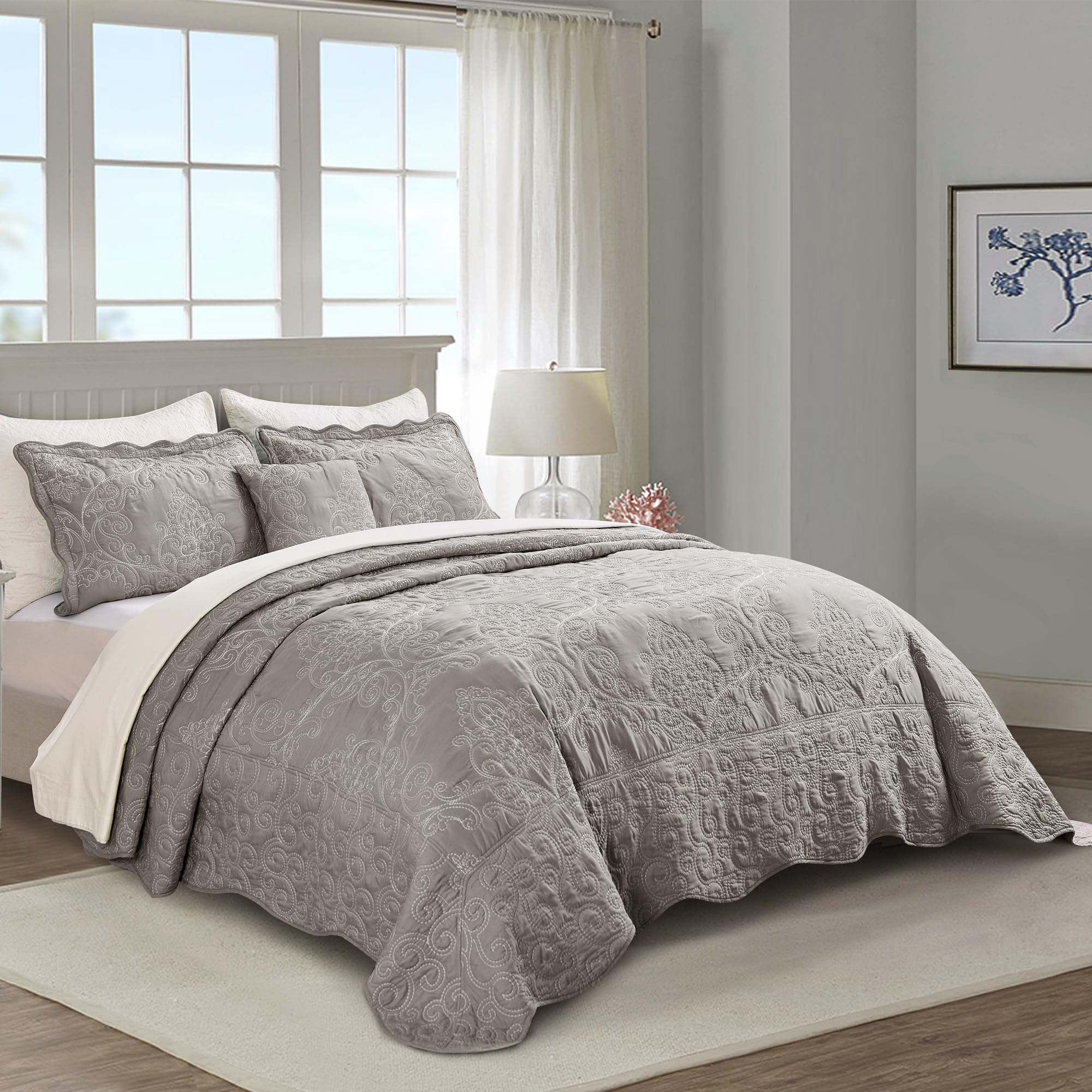 Premium King Size Quilt Bedspread Set - 4 Piece 120