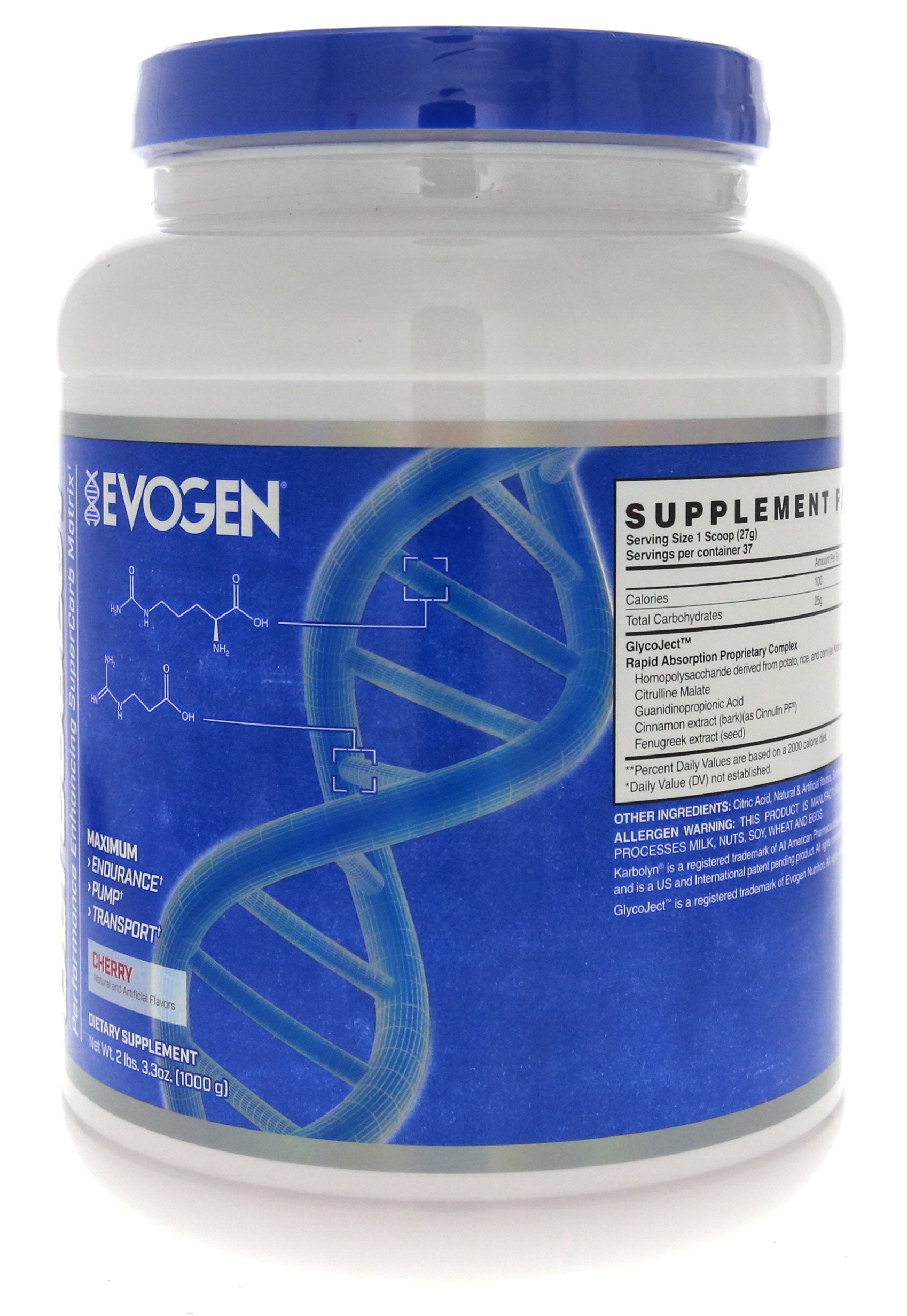 Evogen GlycoJect - Premium Post-Workout Recovery Supplement, Cherry Flavor, 1000g | Supports Muscle Growth & Energy Replenishment | Ideal for Athletes & Fitness Enthusiasts