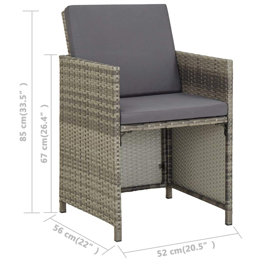 **Outdoor Rattan Dining Chairs Set of 2 with Cushions – Weather-Resistant Poly Rattan Patio Furniture for Garden, Balcony, Deck & Poolside – Perfect for Relaxing & Entertaining**