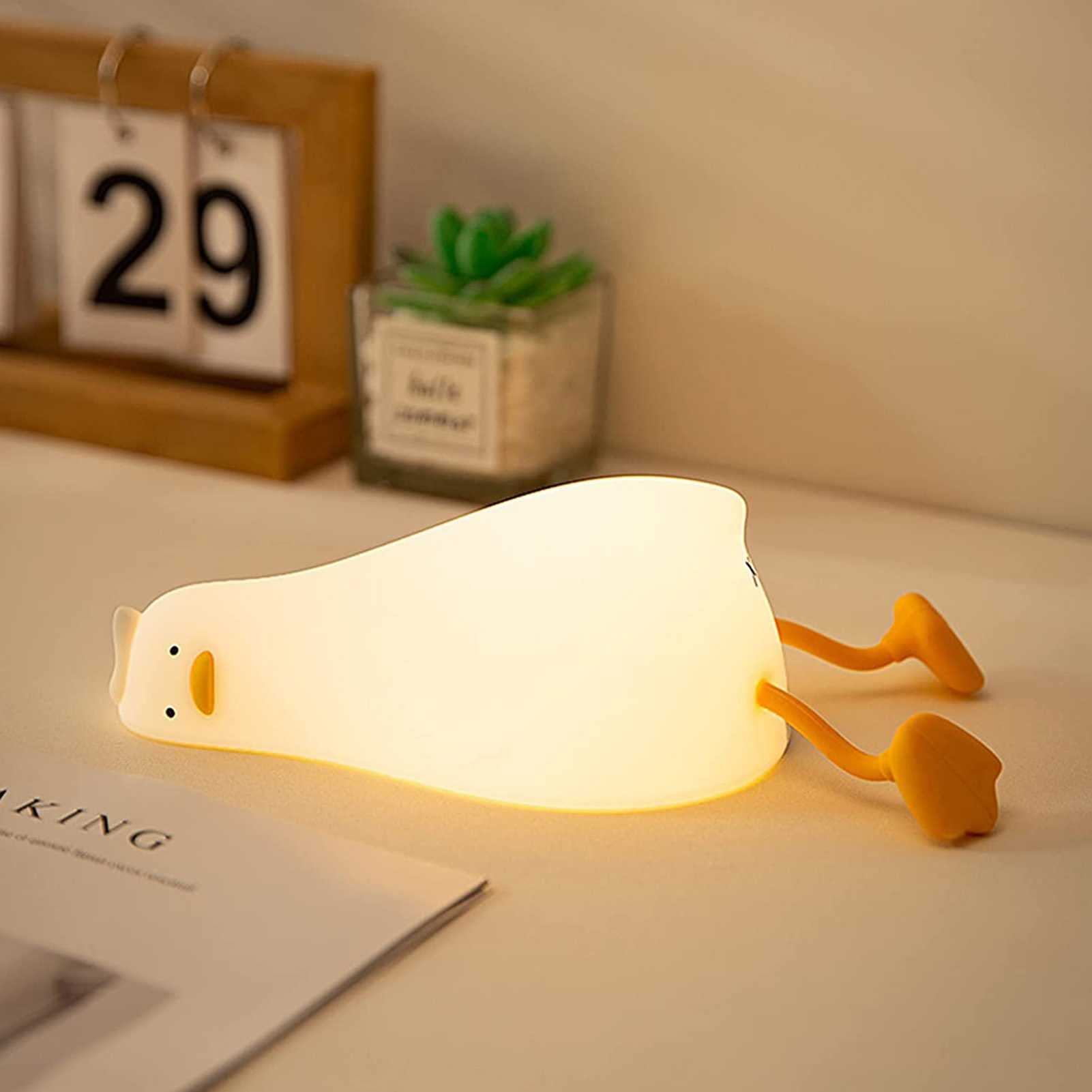 Rechargeable LED Duck Night Light for Kids - Cute Touch Sensor Bedside Lamp for Nursery, Bedroom, Breastfeeding & Sleep Aid | USB-Powered, Portable Nightlight for Babies & Toddlers - Perfect for Bedtime, Feeding & Comfort