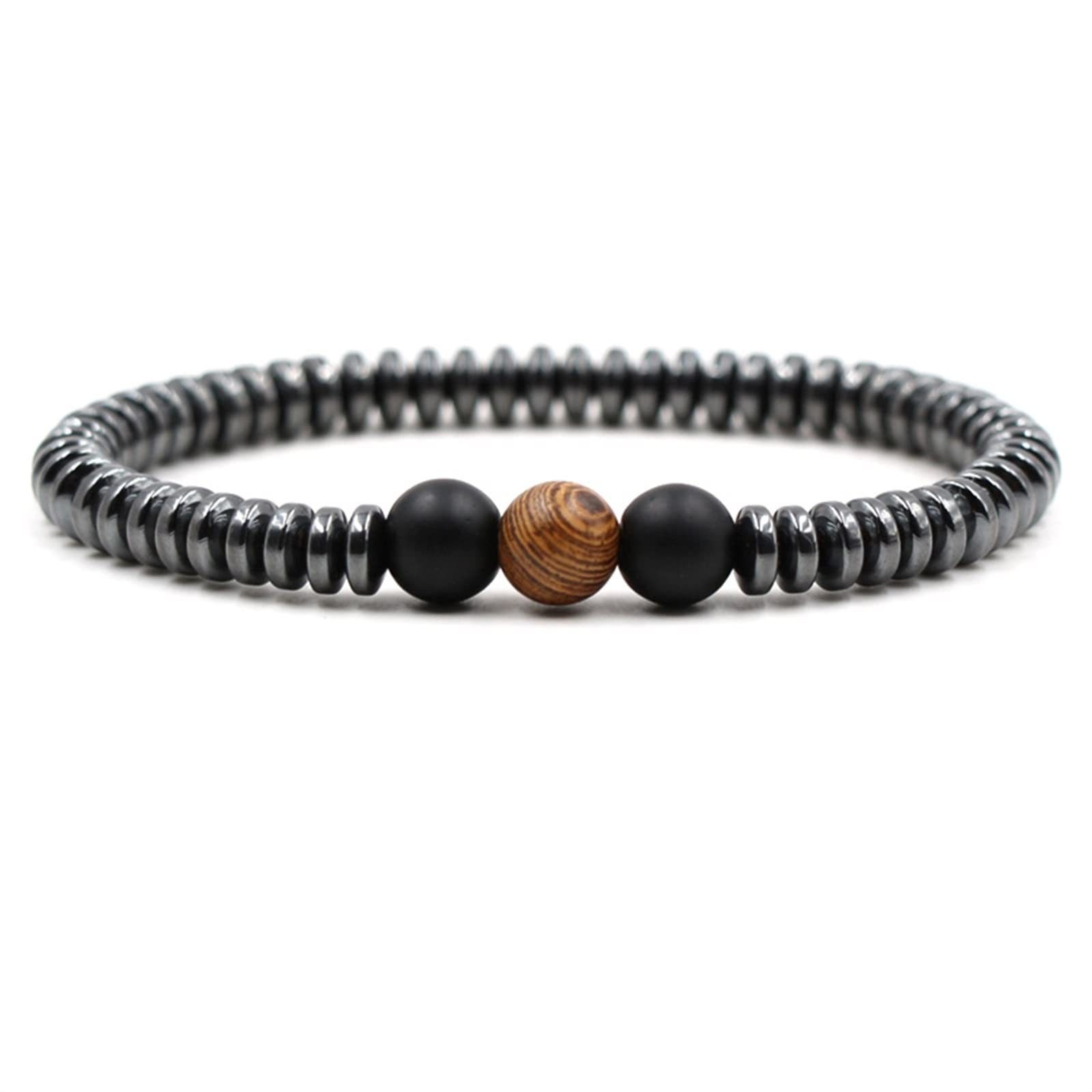 Stylish Black Hematite Beaded Bracelet for Women & Men - Adjustable Unisex Fashion Jewelry - Perfect for Casual Wear, Office & Special Occasions