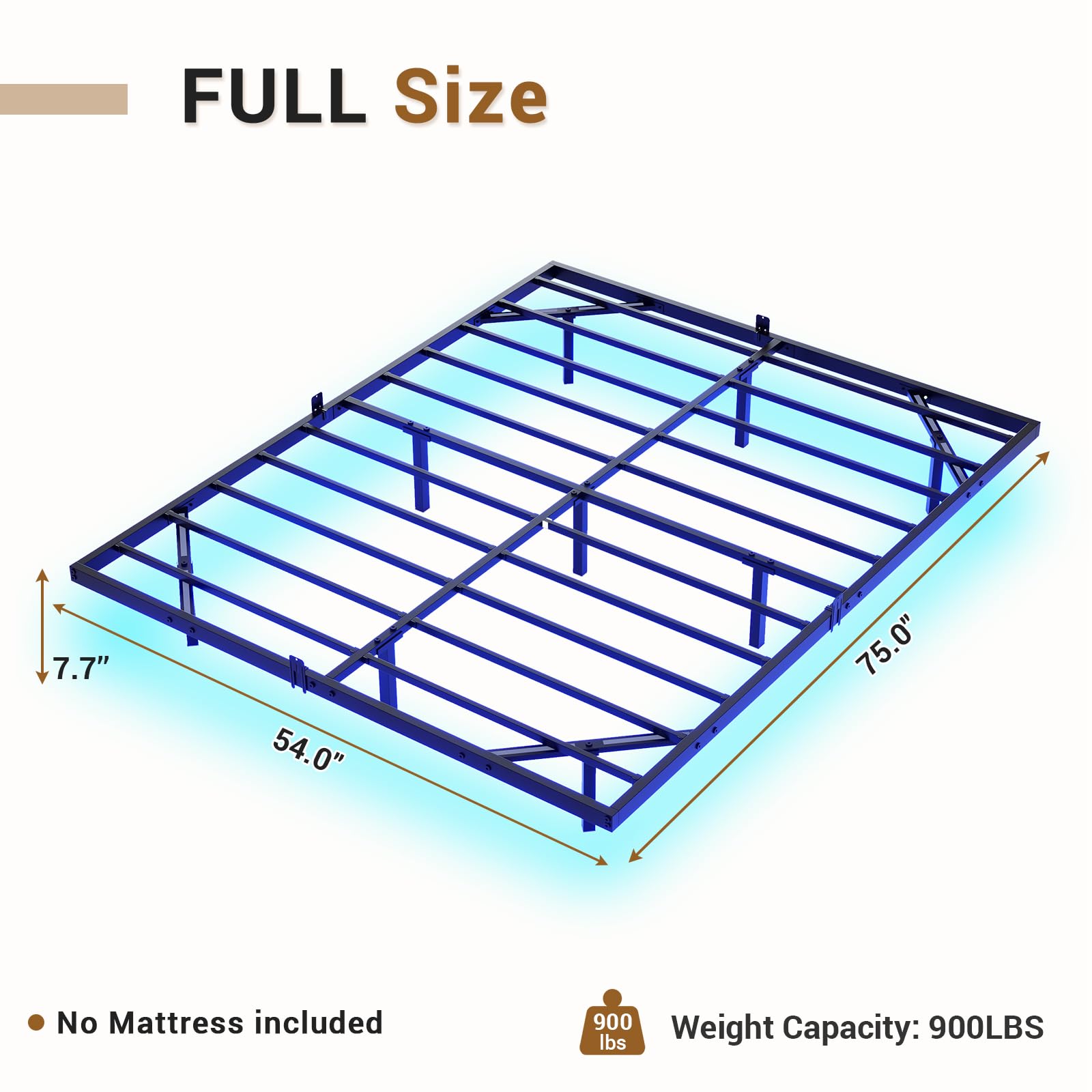 Hasuit Full Size Floating Bed Frame with LED Lights - Metal Platform Bed, No Box Spring Required, Easy Assembly - Perfect for Modern Bedrooms, Guest Rooms & Dorm Decor