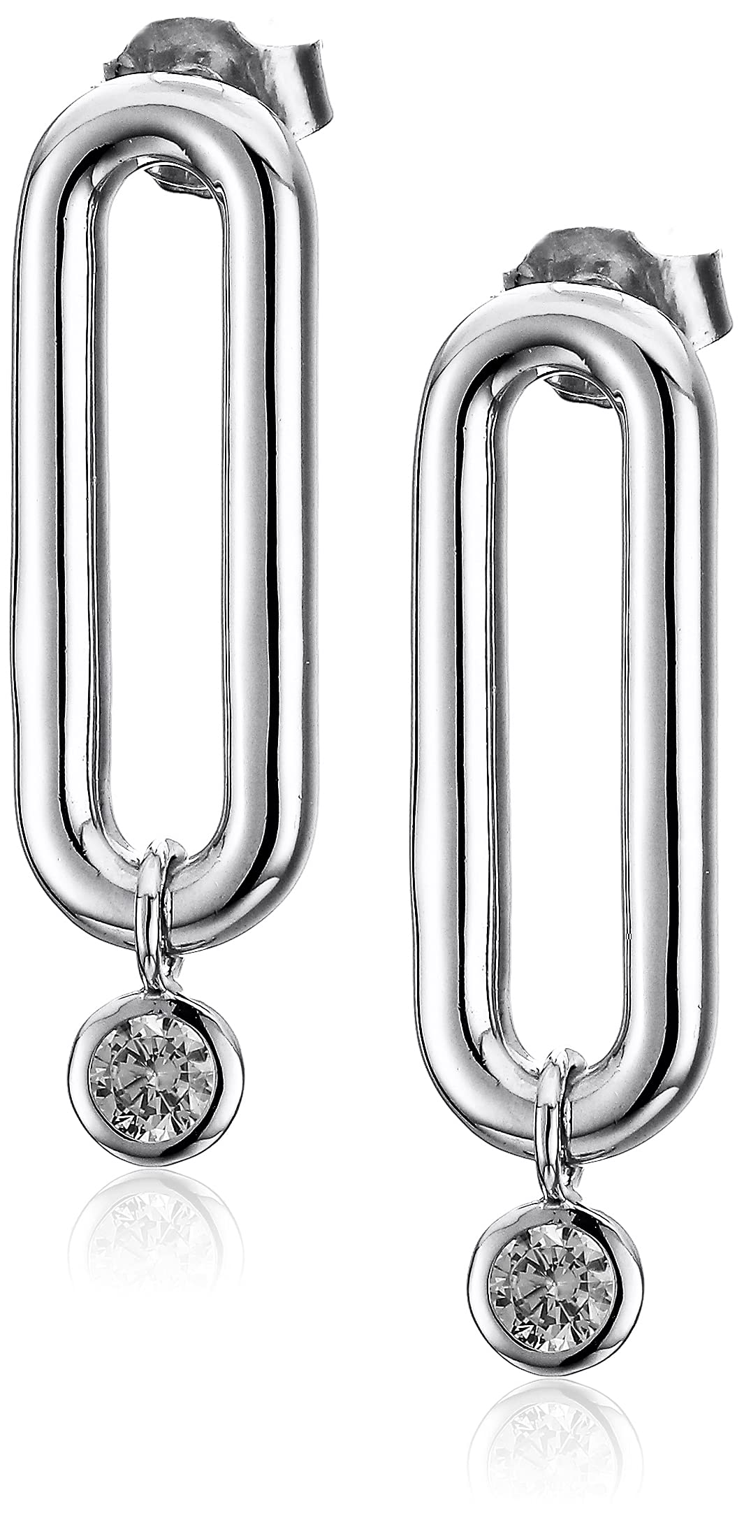Elegant Mackenzie Stud Earrings with Cubic Zirconia in .925 Sterling Silver or 18K Gold Plated | Hypoallergenic Hoop & Dangle Earrings for Women & Teens | Perfect for Parties, Weddings & Everyday Wear