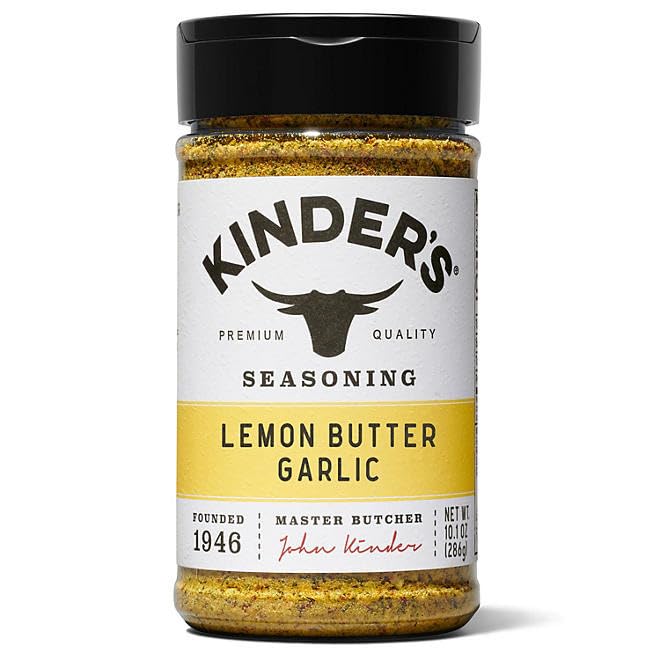 Kinders Lemon Butter & Garlic Seasoning - 9.25 oz Bottle with Dual Opening Lid for Easy Measuring & Sprinkling | Perfect for Grilling, Roasting & Seasoning Chicken, Fish & Vegetables | Made by Explorador