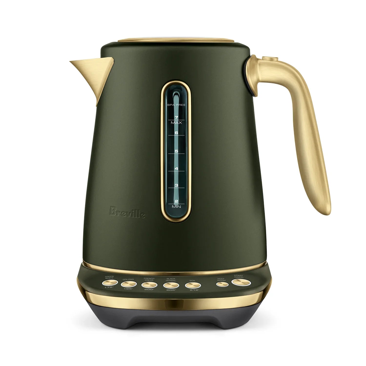 Breville The Smart Kettle Luxe - 1.8L Stainless Steel Electric Kettle with Precision Temperature Control & Fast Boiling | Perfect for Coffee, Tea & Home Brewing | Olive Tapenade Brass Finish
