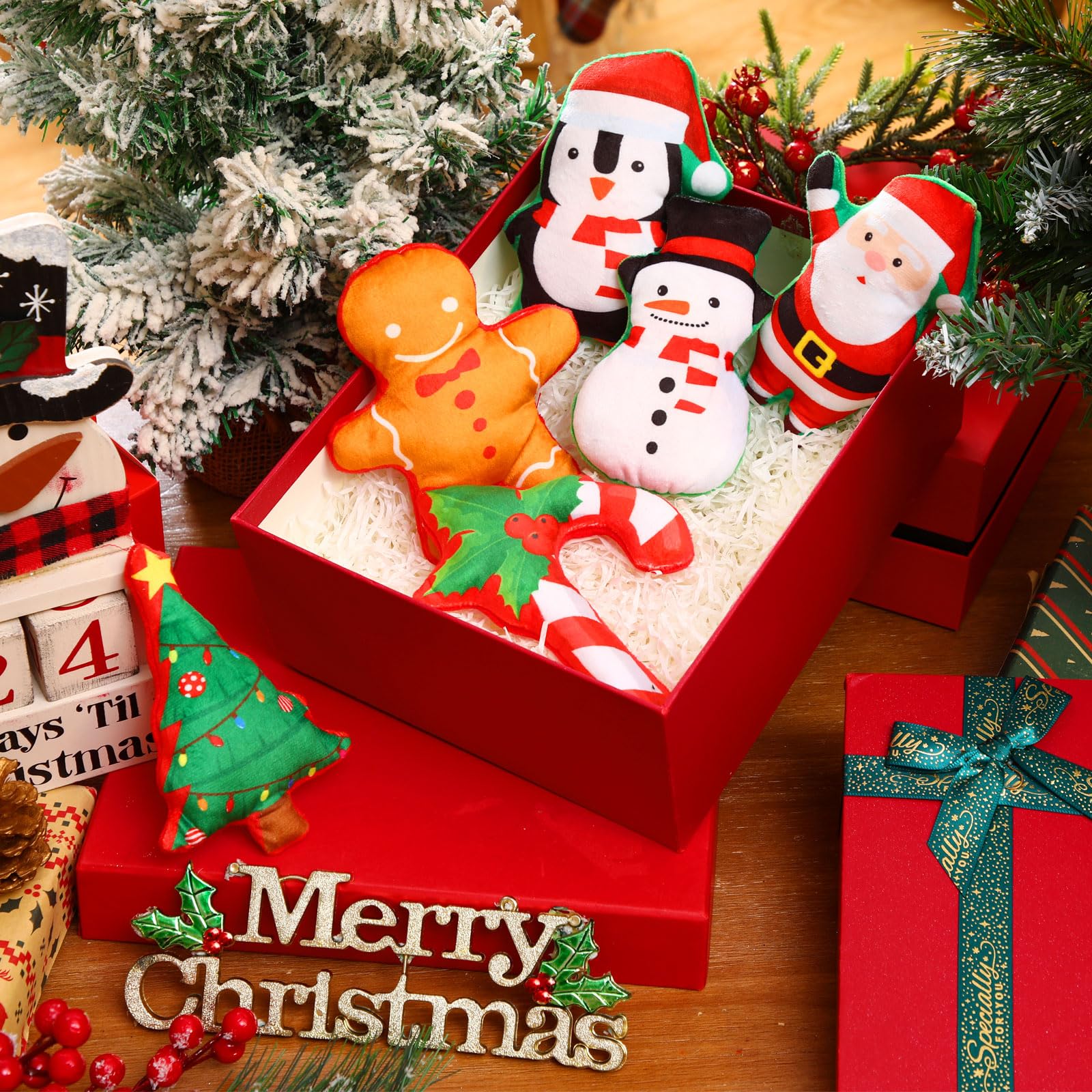 12 Pack Christmas Catnip Toys for Kittens - Xmas Stuffed Plush Cat Chew Toys with Catnip - Holiday Party Favors & Decor for Cats - Perfect for Teething, Playtime & Christmas Celebrations