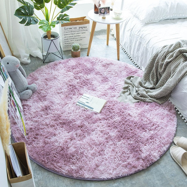Vibrant Tie Dye Rainbow Faux Fur Rug - Soft Plush Shaggy Area Rug for Bedroom, Living Room, Kids Room & Nursery Decor - Boho Chic Home Accessory
