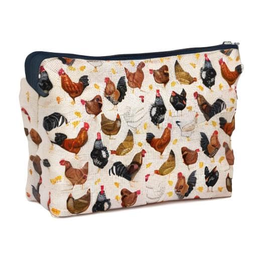Stylish IWXYI Chicken Print Makeup Bag - Waterproof Zipper Pouch for Cosmetics, Travel Toiletry Organizer | Perfect Gift for Women & Chicken Lovers | Great for Travel, Gym, and Daily Use