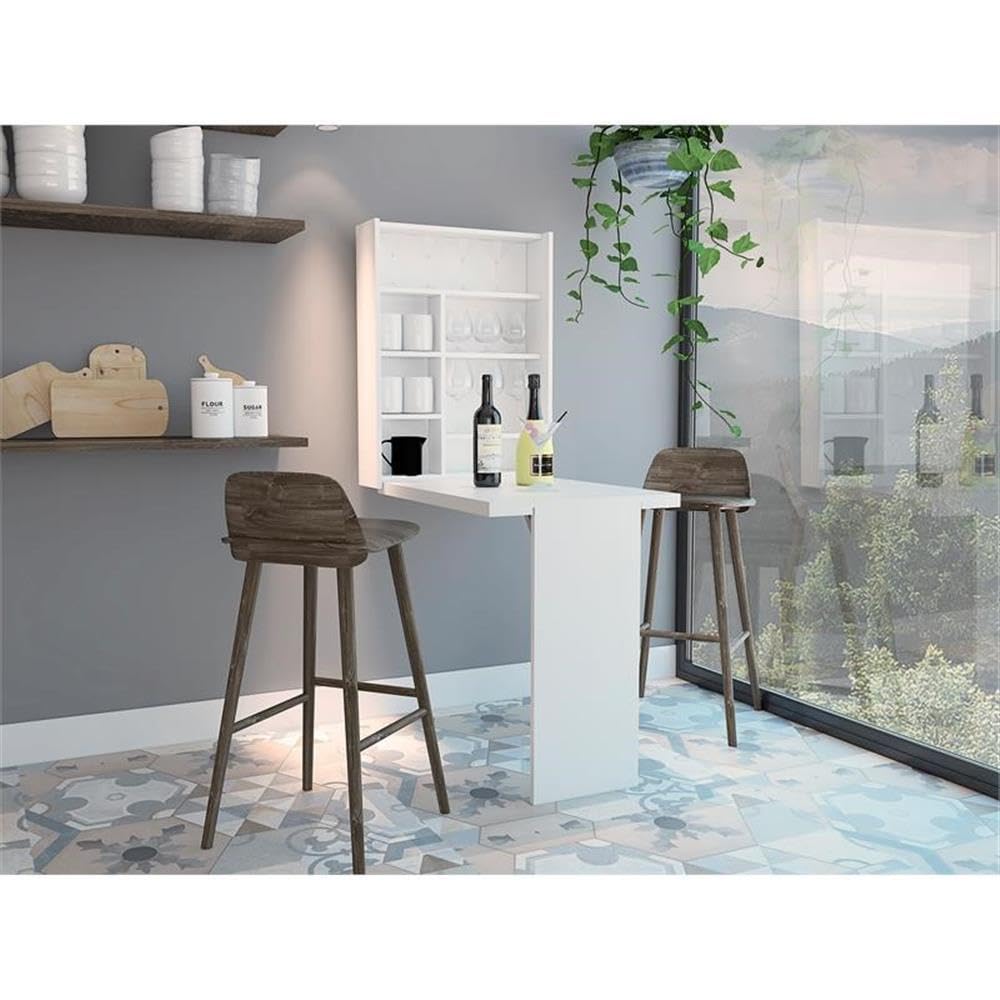 Tuhome White Foldable Wall Desk - Space-Saving for Small Rooms