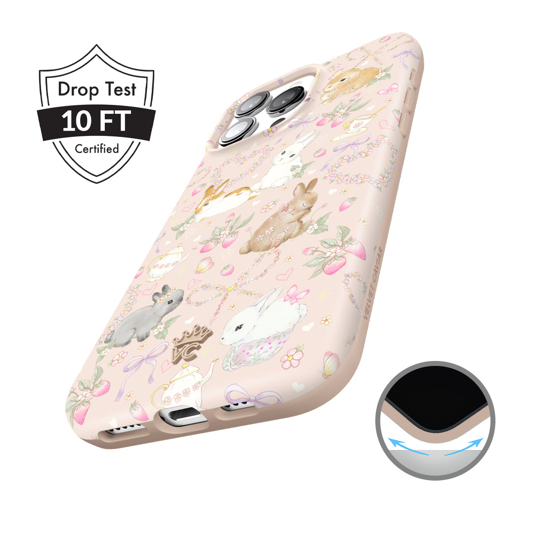 Cute Bunny & Bow iPhone Case - Adorable Animal Design Protective Cover for iPhone 13/12/11/X - Perfect Gift for Girls, Teens & Bunny Lovers (Home, School, Travel)