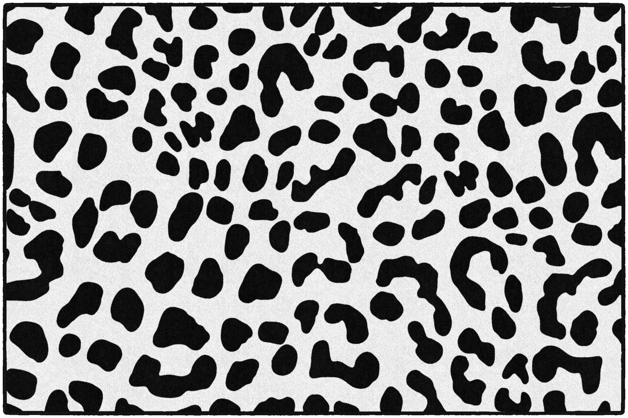 Stylish Black and White Leopard Print Rug - Perfect for Boho Chic Bedroom Decor, Kids Room, or Dorm Room Flooring