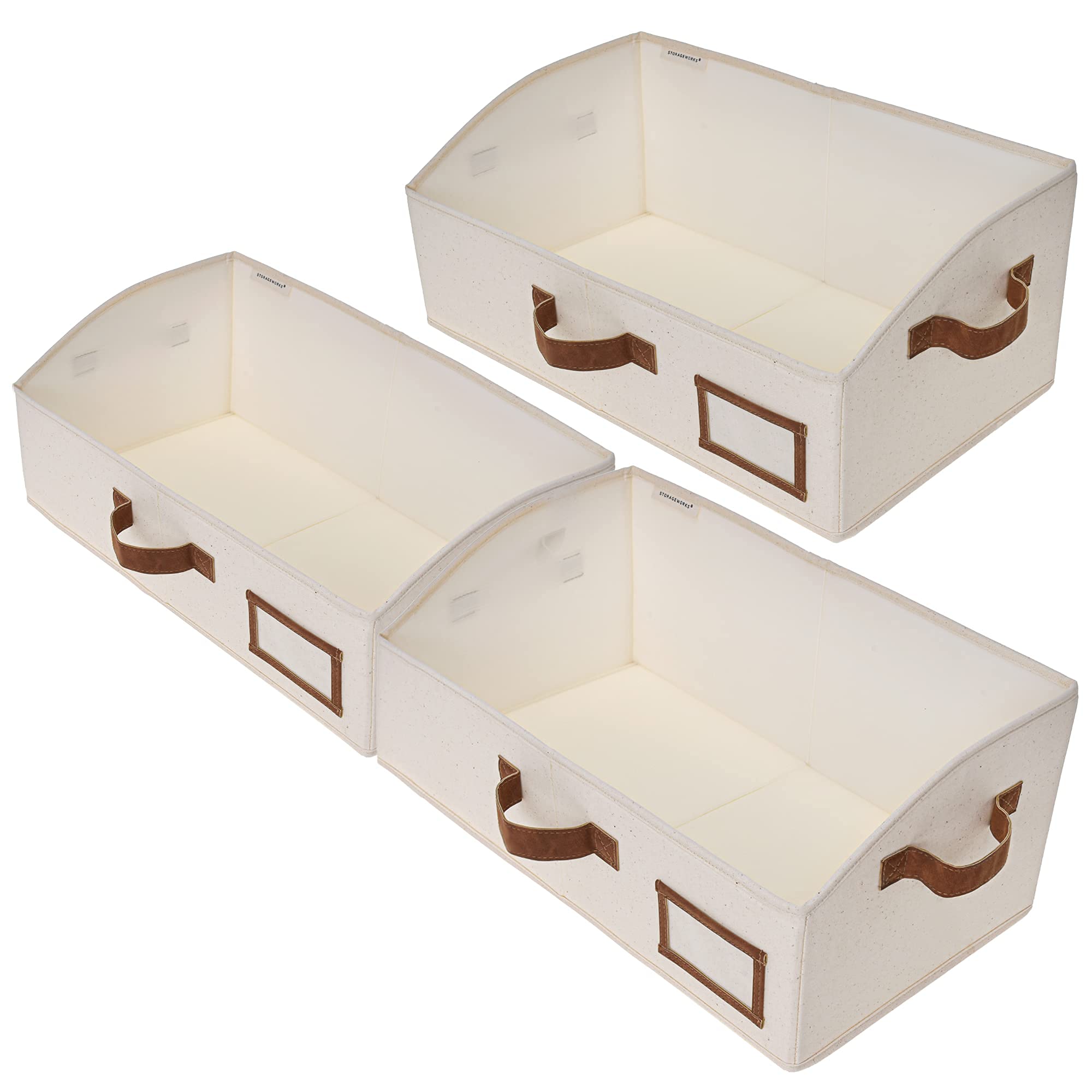 StorageWorks Plastic Storage Bins Set - 6-Pack Organizer Bins with Lids for Home, Office, Closet & Toy Organization - Stackable & Durable Storage Containers for Shelves, Cabinets & Under Bed Storage
