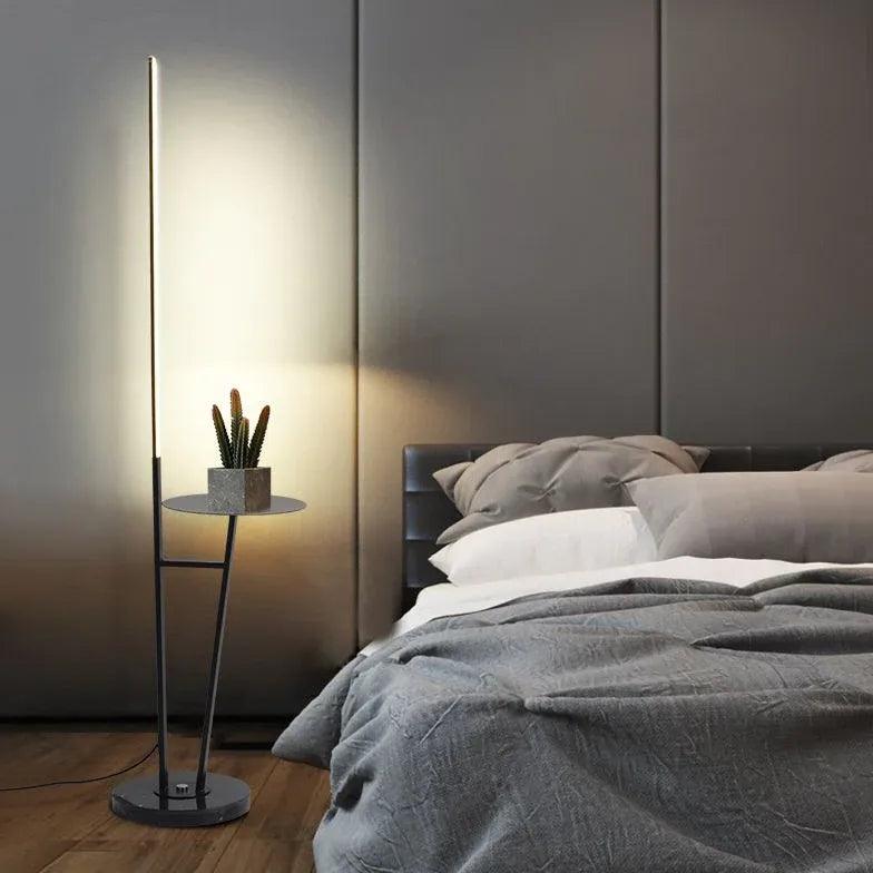 Slim Body Small Table Floor Lamp - Modern Minimalist Lighting for Living Room, Bedroom, or Office - Adjustable Brightness LED Desk Lamp for Reading, Working, and Relaxing